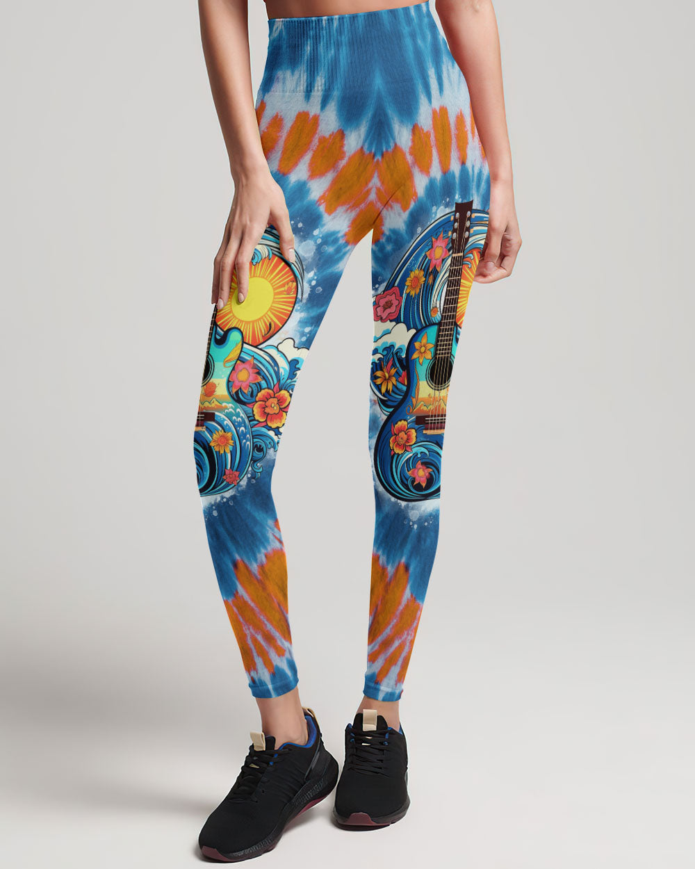 FIND ME WHERE THE MUSIC MEETS THE OCEAN GUITAR TIE DYE ALL OVER PRINT - TLNO2306231
