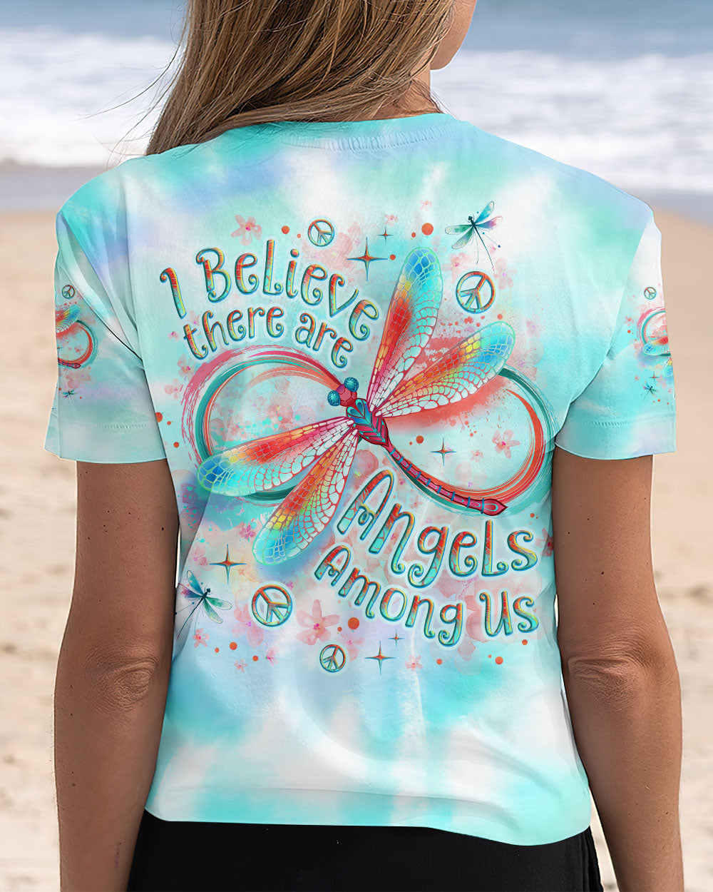 I BELIEVE THERE ARE ANGELS AMONG US DRAGONFLY ALL OVER PRINT - TLNO2311243