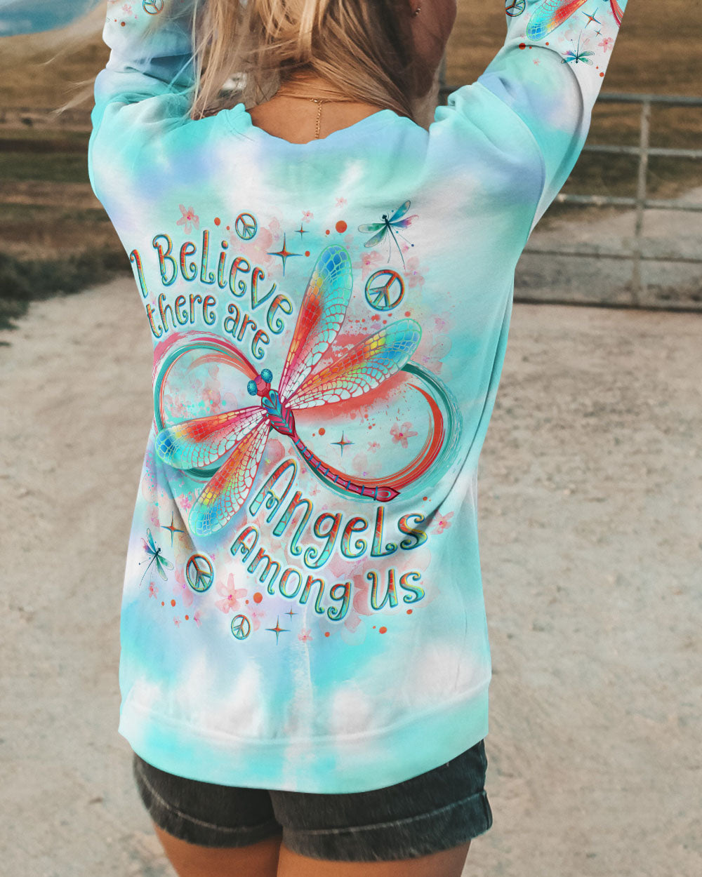 I BELIEVE THERE ARE ANGELS AMONG US DRAGONFLY ALL OVER PRINT - TLNO2311243