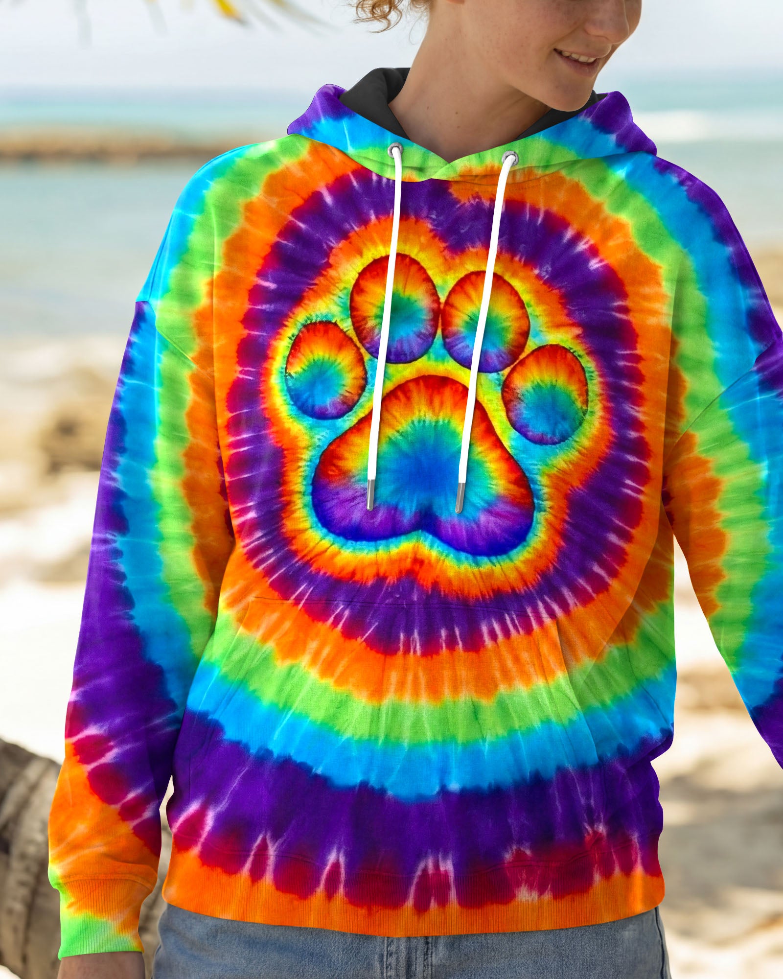 PAW PRINT COLORFUL SWIRL ALL OVER PRINT  - TLNO2402261