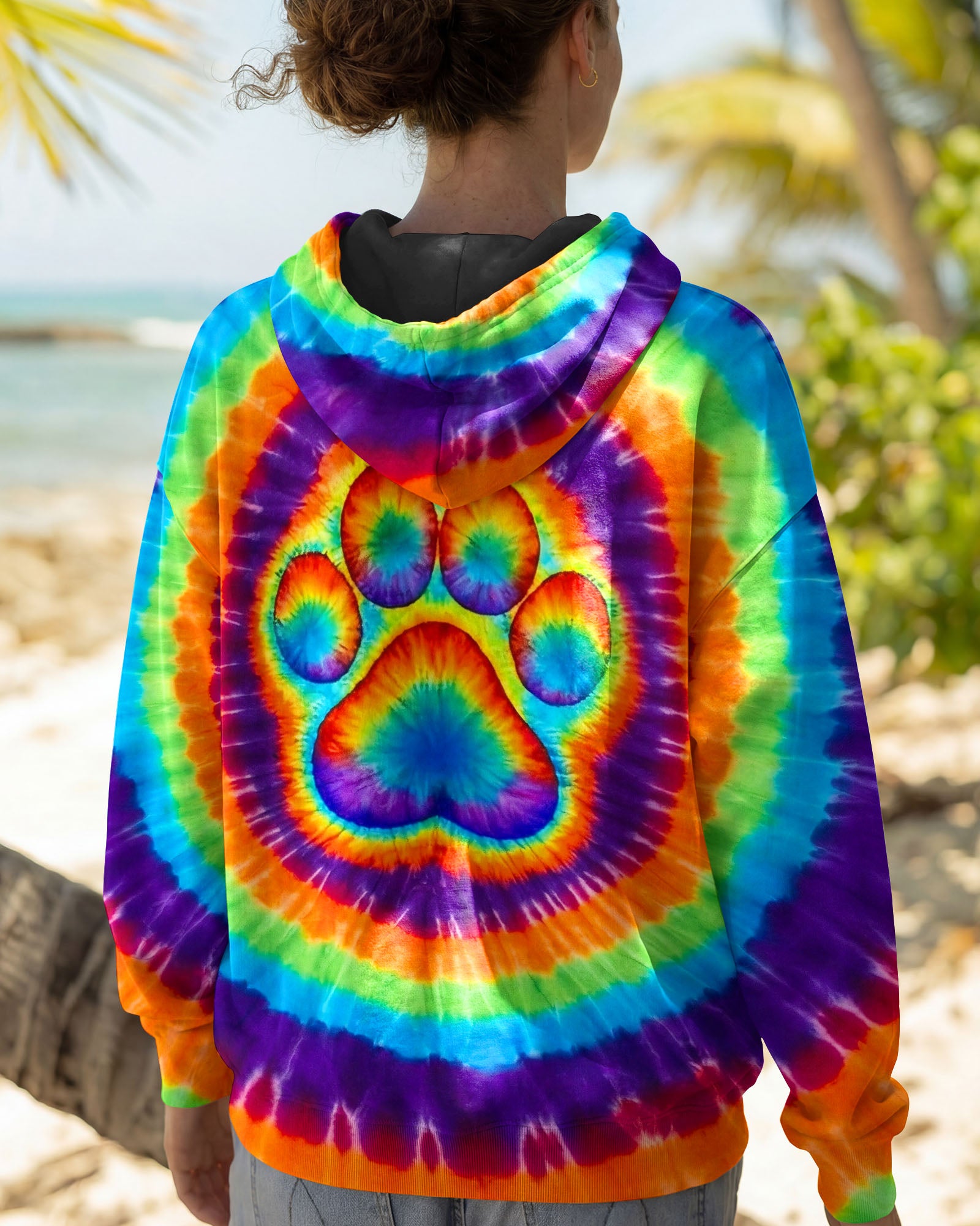 PAW PRINT COLORFUL SWIRL ALL OVER PRINT  - TLNO2402261