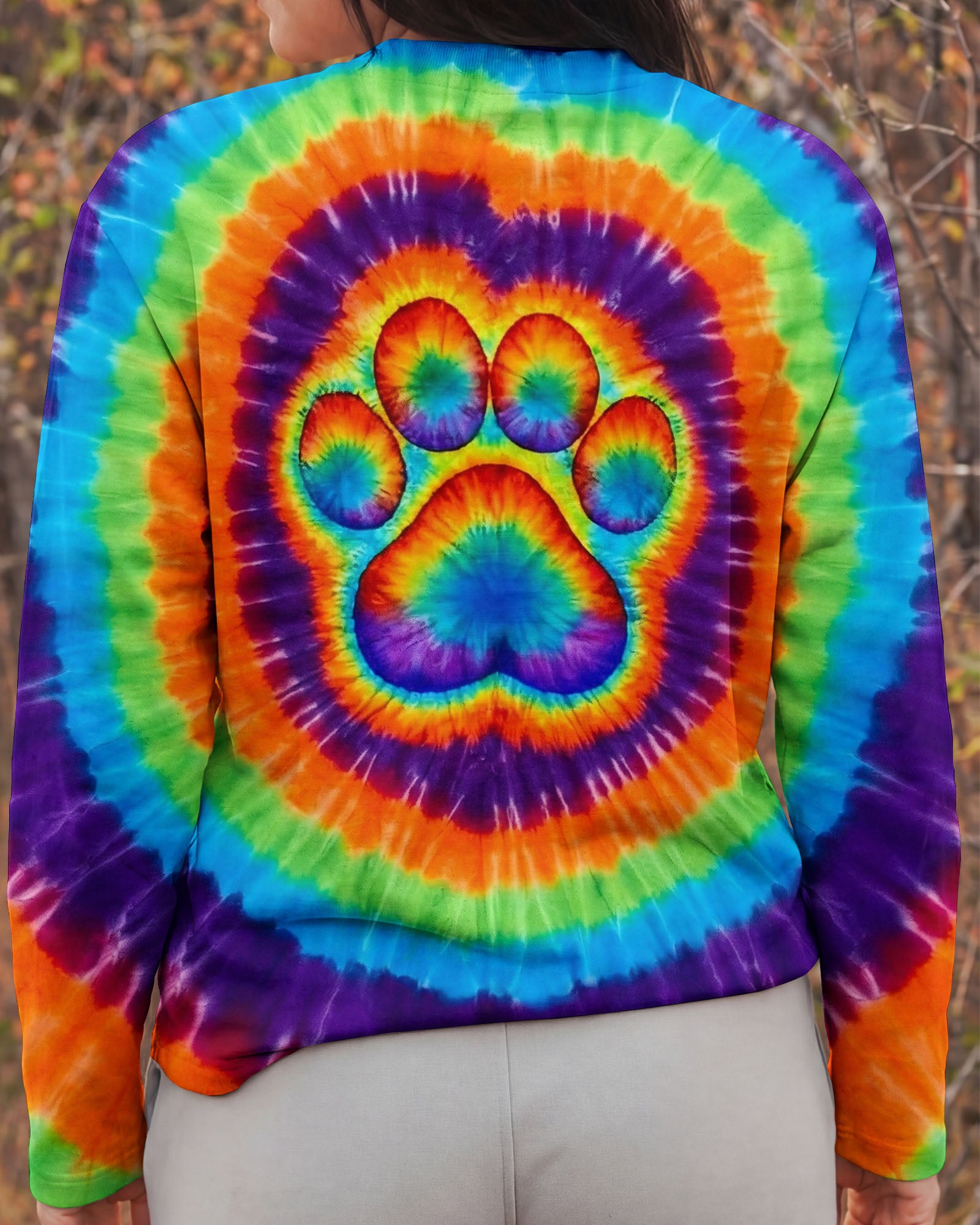 PAW PRINT COLORFUL SWIRL ALL OVER PRINT  - TLNO2402261
