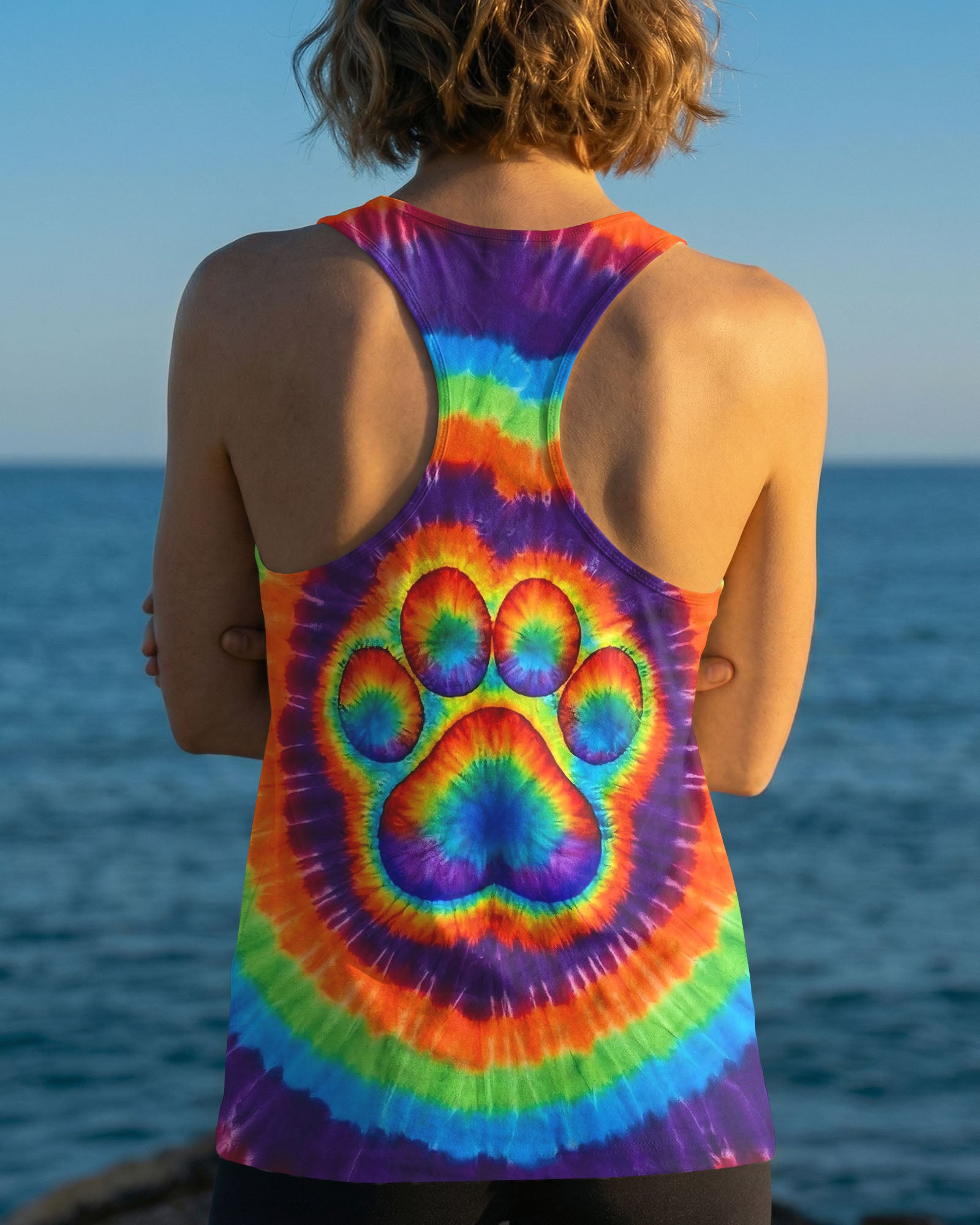 PAW PRINT COLORFUL SWIRL ALL OVER PRINT  - TLNO2402261