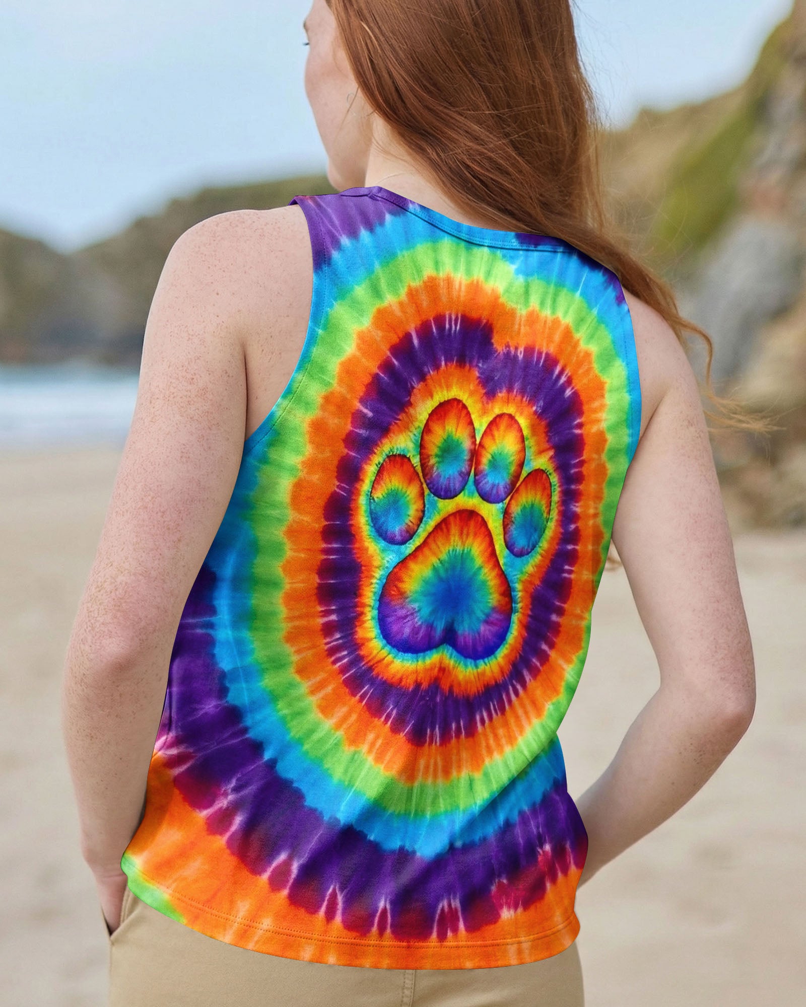 PAW PRINT COLORFUL SWIRL ALL OVER PRINT  - TLNO2402261
