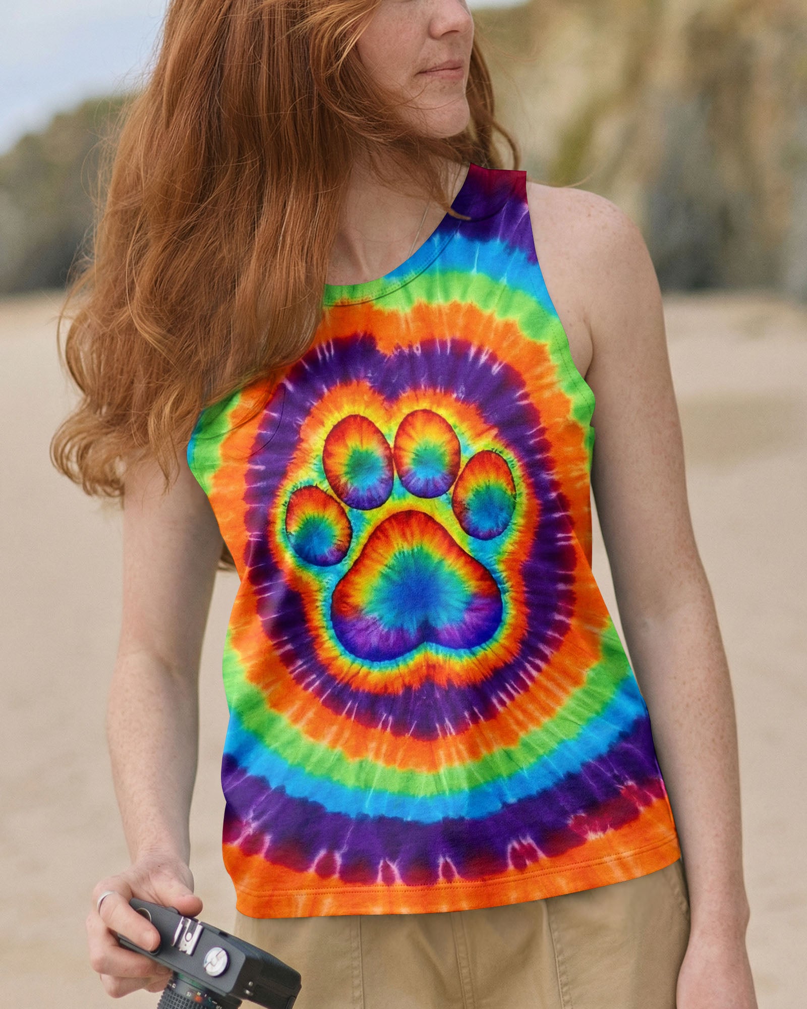 PAW PRINT COLORFUL SWIRL ALL OVER PRINT  - TLNO2402261