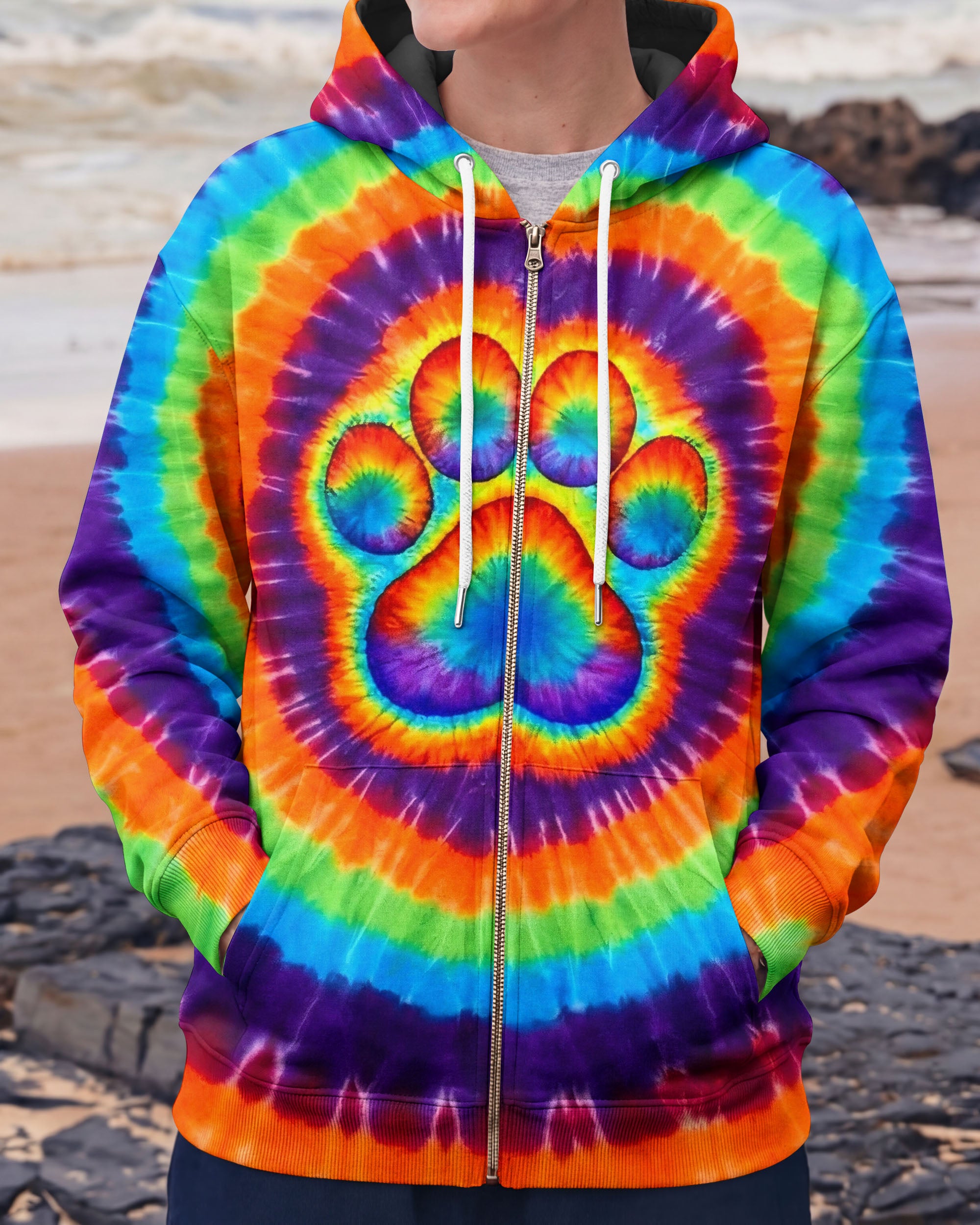 PAW PRINT COLORFUL SWIRL ALL OVER PRINT  - TLNO2402261