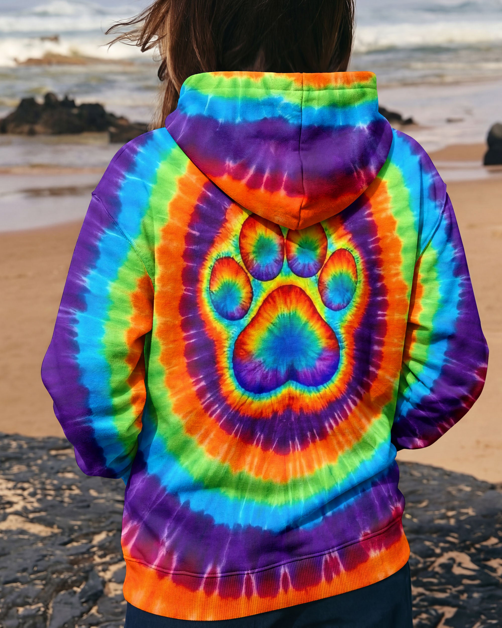 PAW PRINT COLORFUL SWIRL ALL OVER PRINT  - TLNO2402261