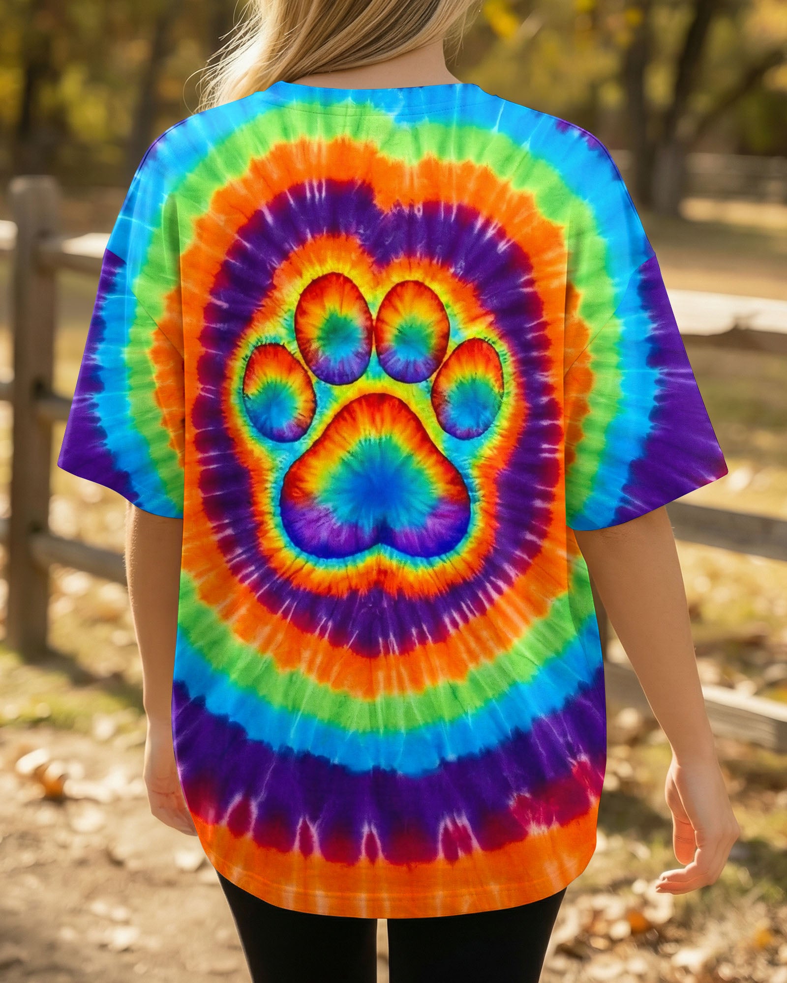 PAW PRINT COLORFUL SWIRL ALL OVER PRINT  - TLNO2402261