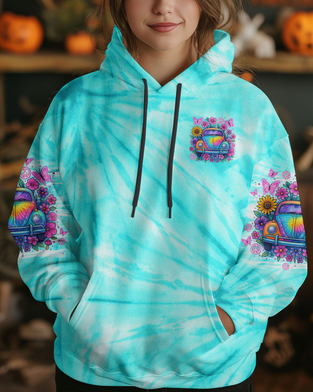 RUNNING AGAINST THE WIND CAR TIE DYE ALL OVER PRINT  - TLNO2404251