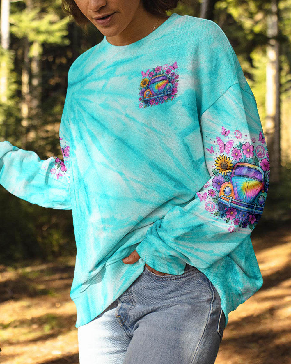 RUNNING AGAINST THE WIND CAR TIE DYE ALL OVER PRINT  - TLNO2404251