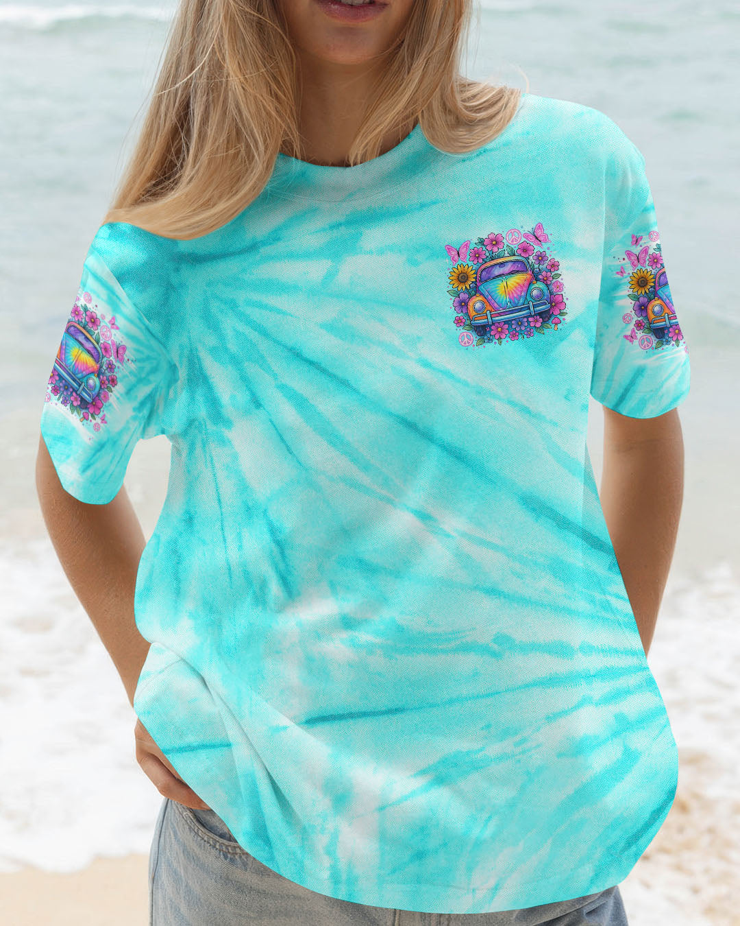 RUNNING AGAINST THE WIND CAR TIE DYE ALL OVER PRINT  - TLNO2404251