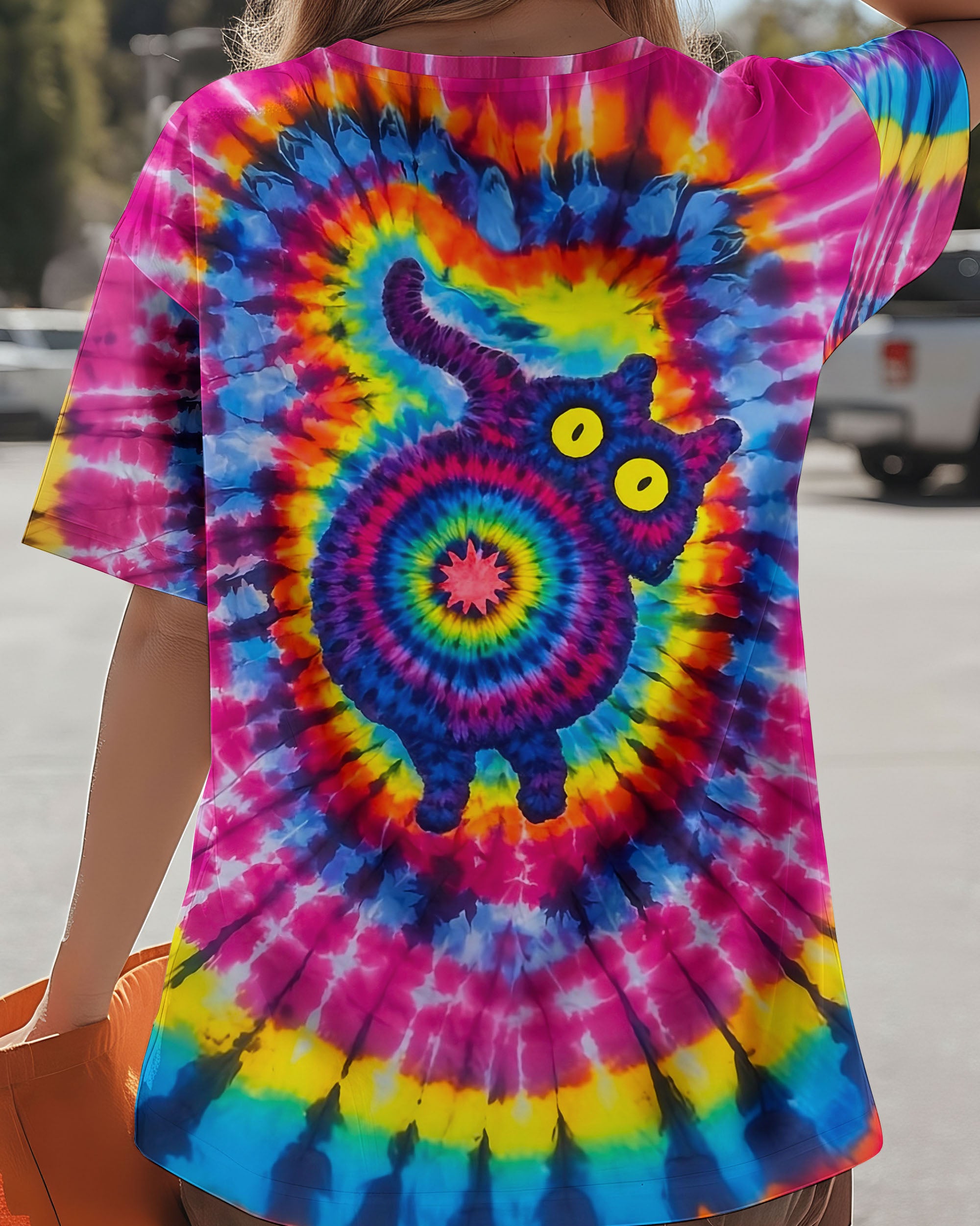 CAT COLORFUL SWIRL PATTERN ALL OVER PRINT - TLNO2412252