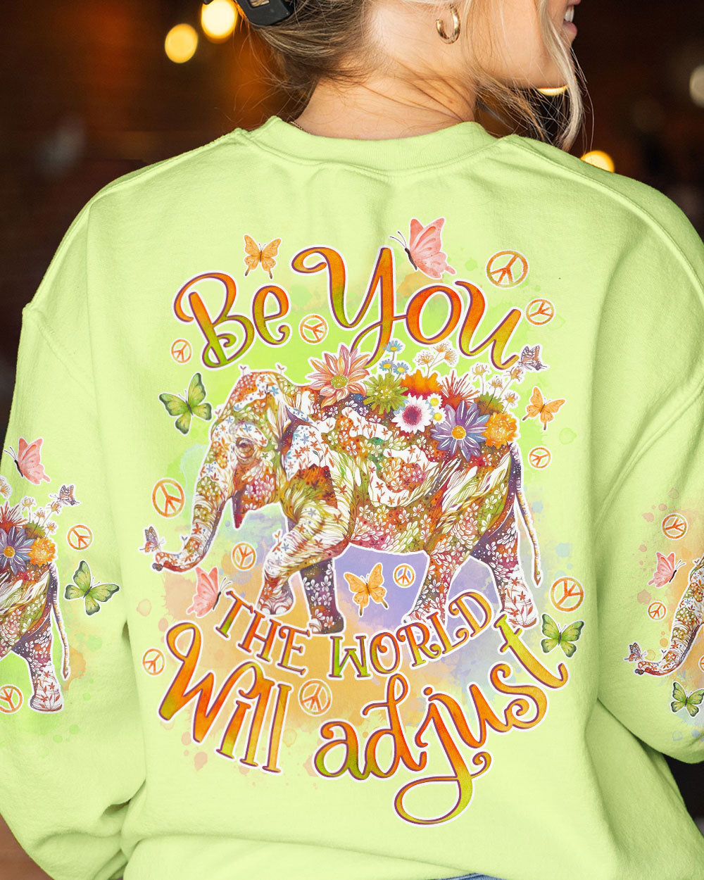 BE YOU THE WORLD WILL ADJUST ELEPHANT ALL OVER PRINT - TLNO2508231