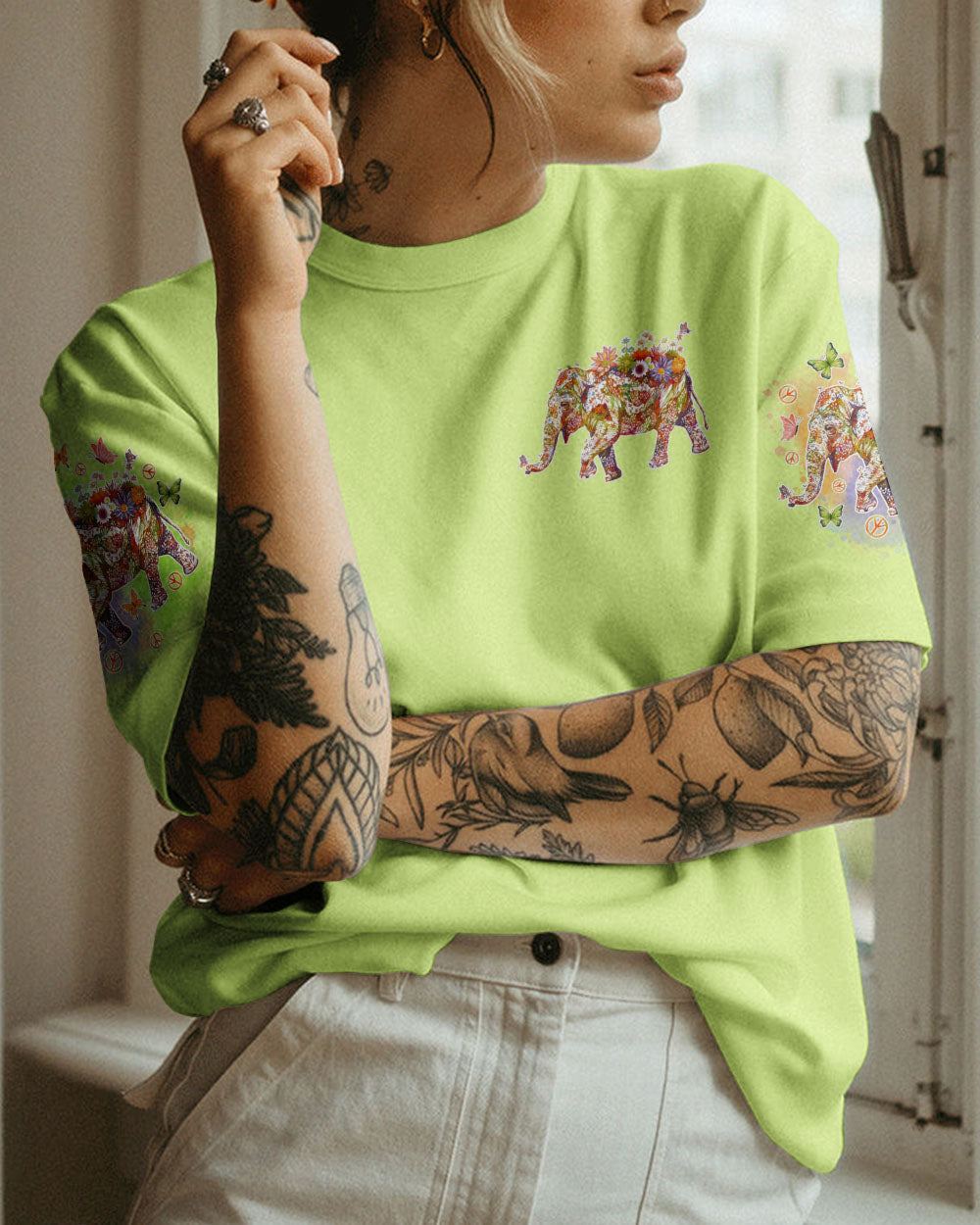 BE YOU THE WORLD WILL ADJUST ELEPHANT ALL OVER PRINT - TLNO2508231