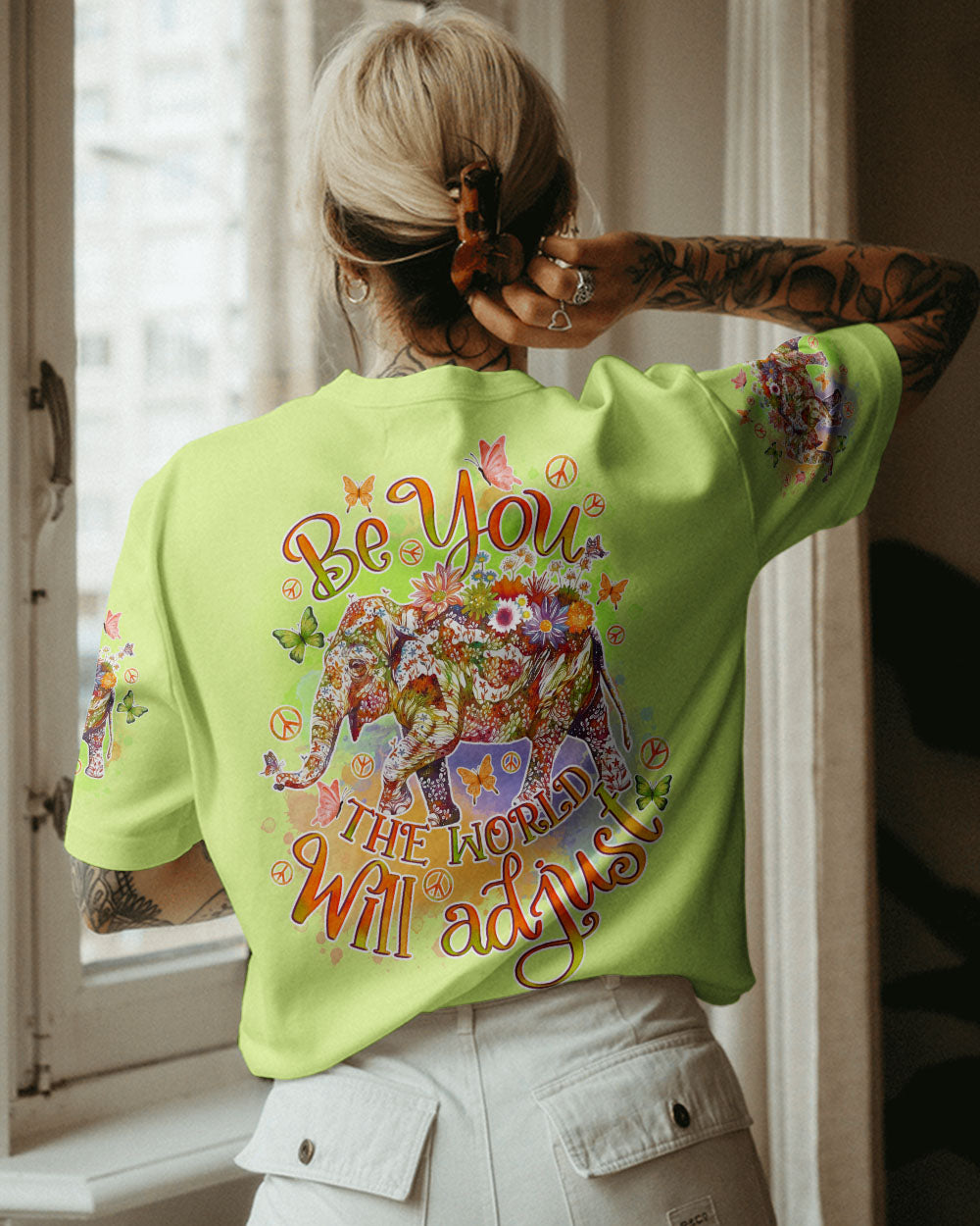 BE YOU THE WORLD WILL ADJUST ELEPHANT ALL OVER PRINT - TLNO2508231