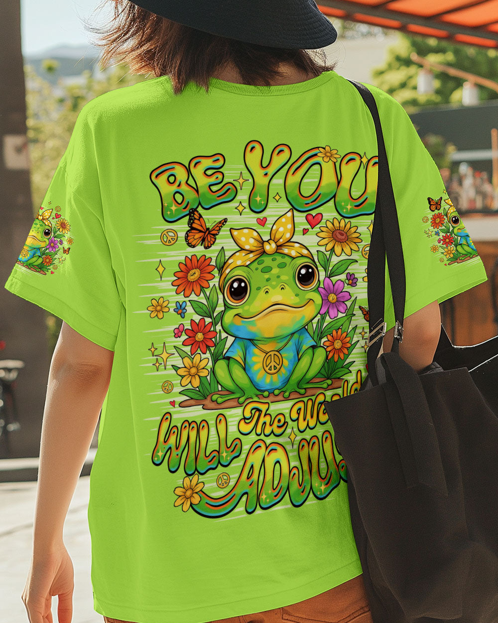 BE YOU THE WORLD WILL ADJUST FROG ALL OVER PRINT - TLNO2509252