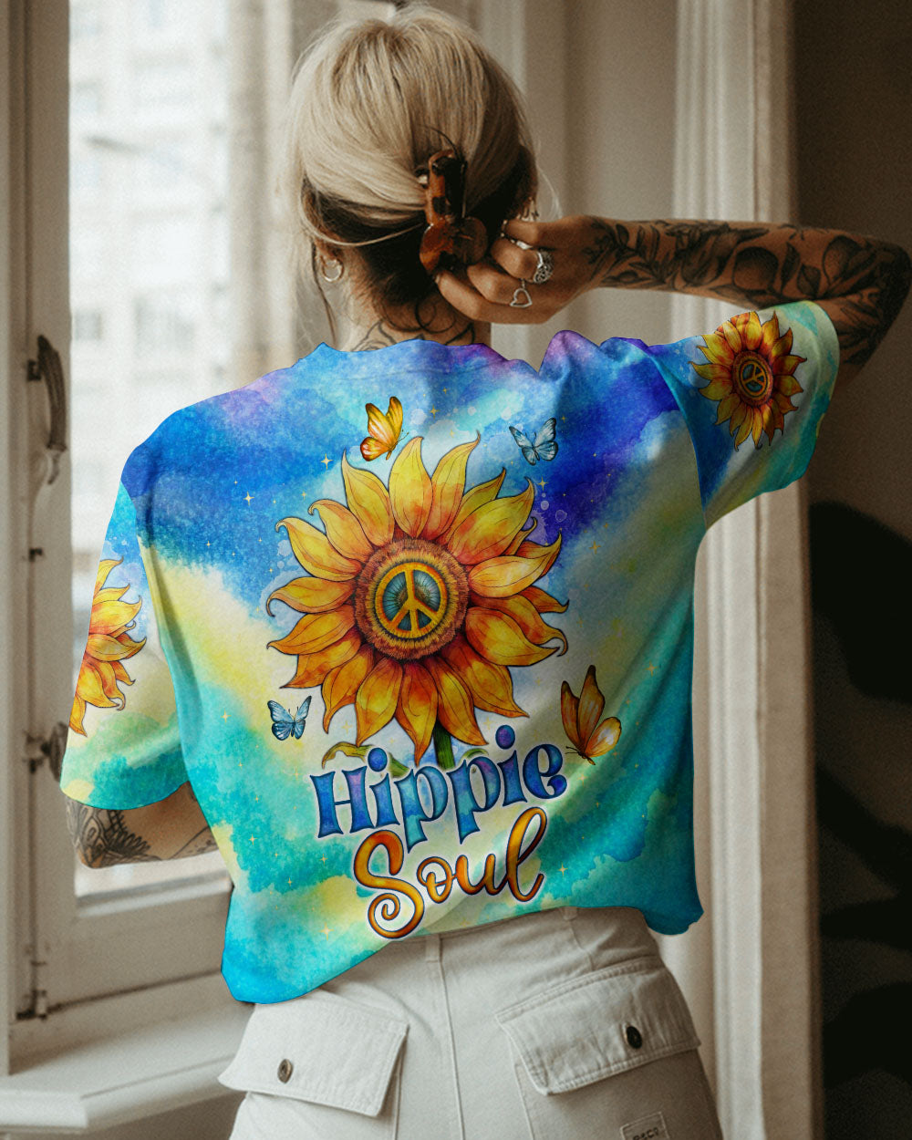 HIPPIE SOUL SUNFLOWER WATERCOLOR ALL OVER PRINT - TLNO2605232