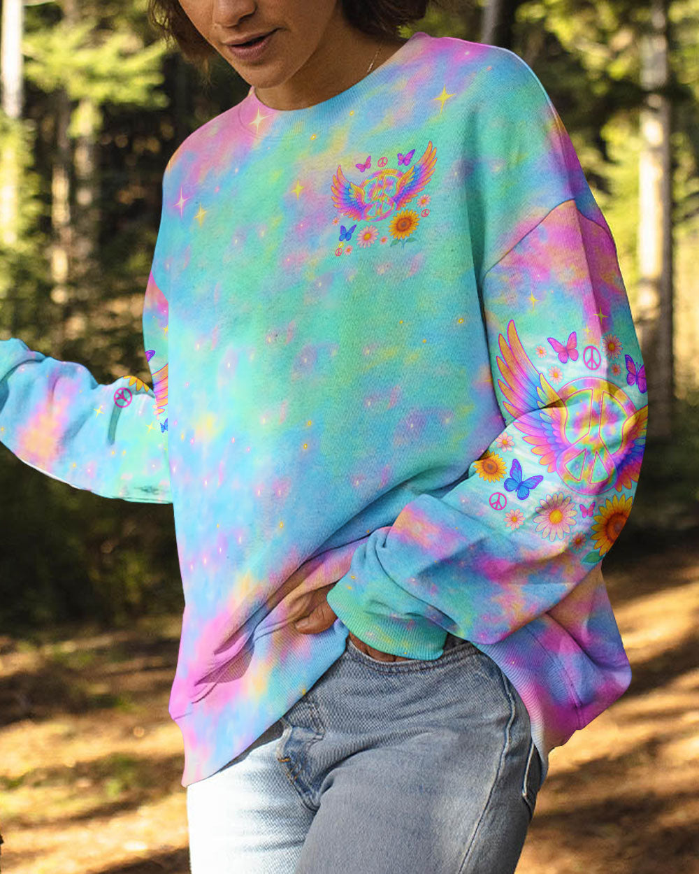 I BELIEVE THERE ARE ANGELS AMONG US WINGS TIE DYE ALL OVER PRINT  - TLNO2605252