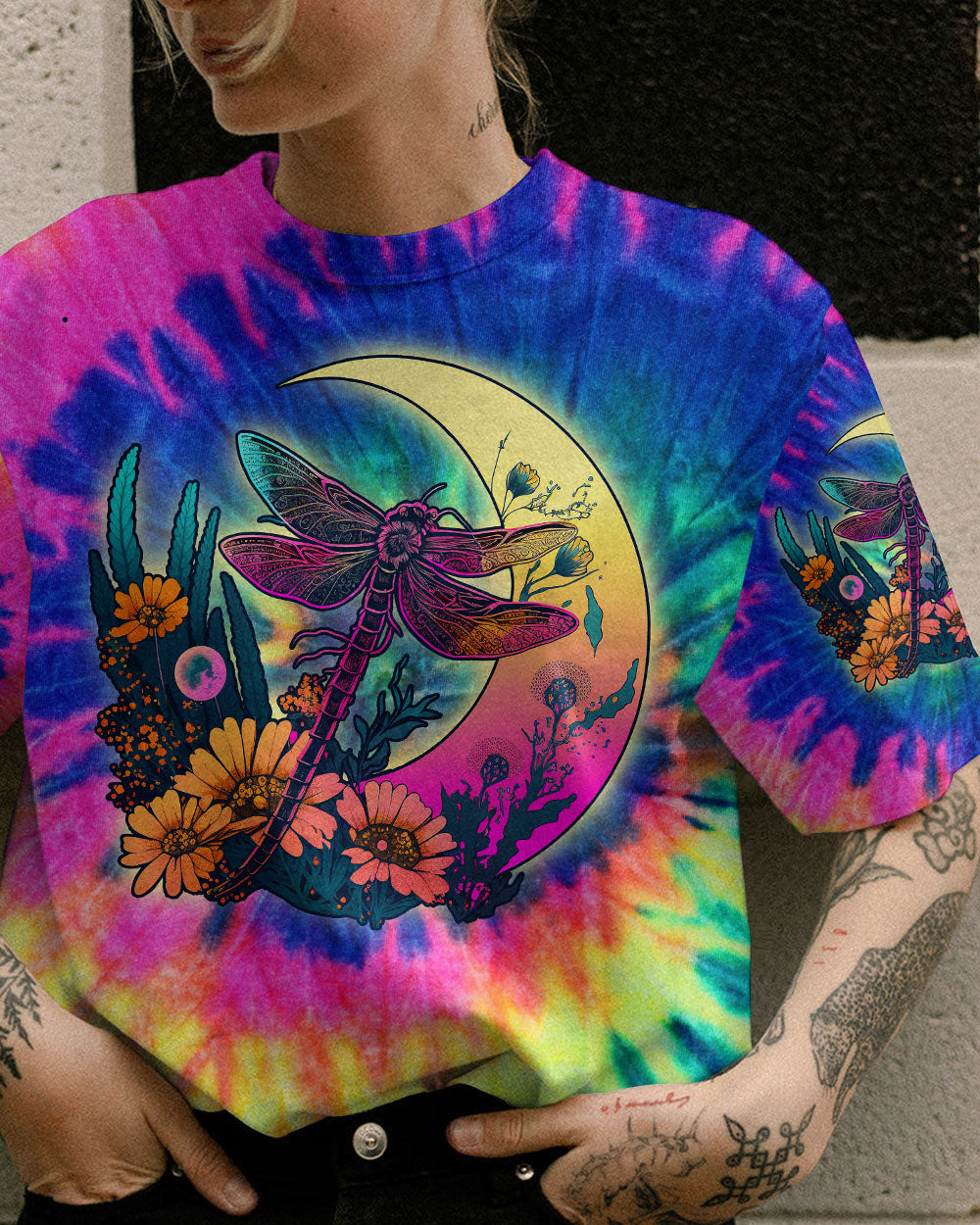STAY WILD MOON CHILD DRAGONFLY TIE DYE ALL OVER PRINT - TLNO2606232