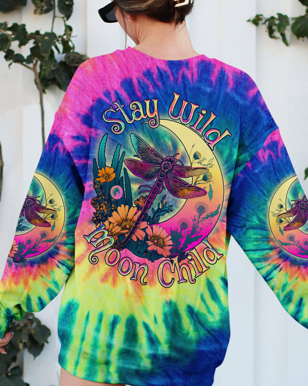 STAY WILD MOON CHILD DRAGONFLY TIE DYE ALL OVER PRINT - TLNO2606232