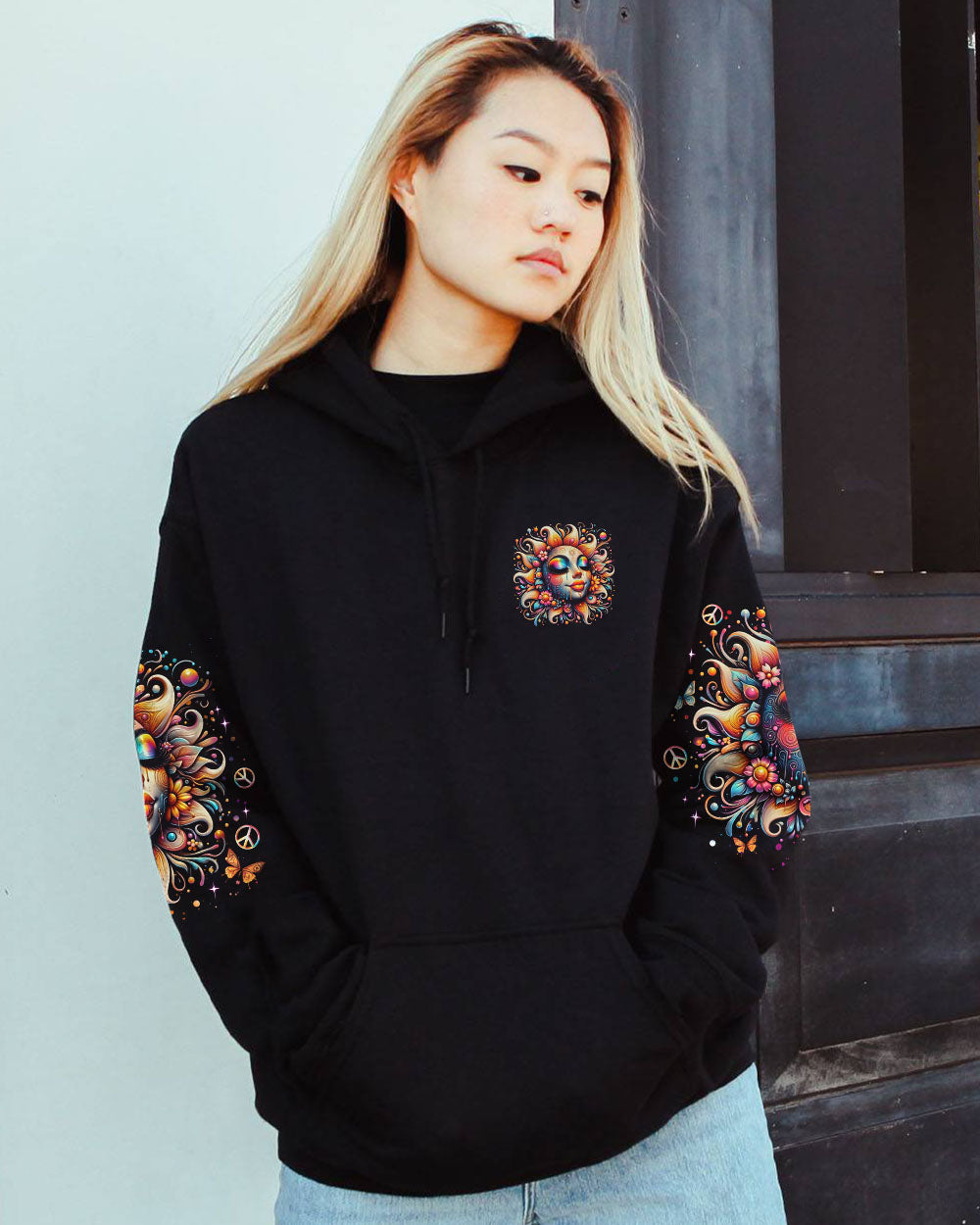 BE YOU THE WORLD WILL ADJUST HIPPIE SUN ALL OVER PRINT - TLNO2606241