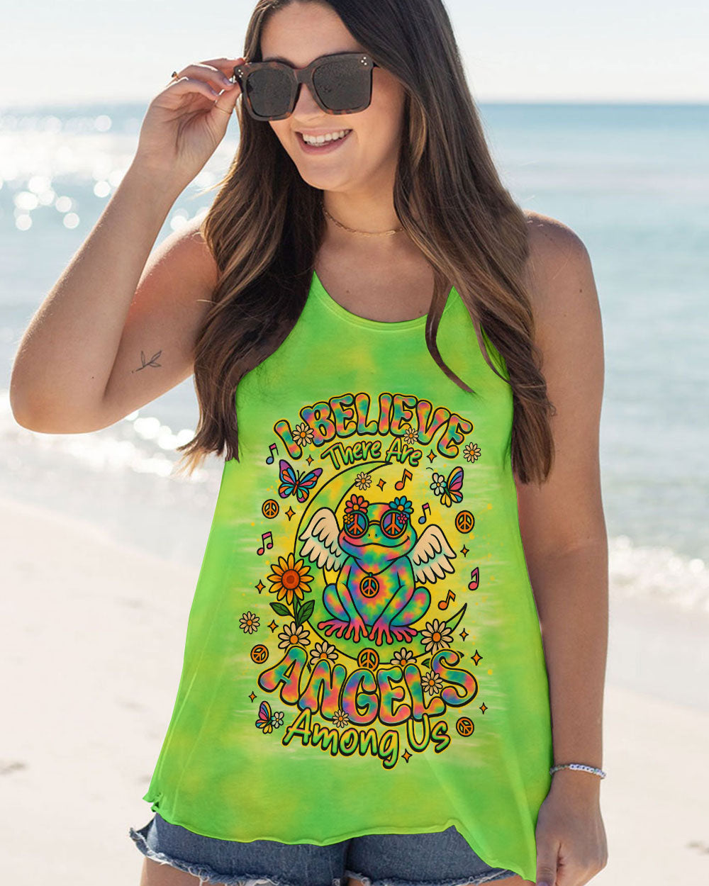 I BELIEVE THERE ARE ANGELS AMONG US FROG ALL OVER PRINT - TLNO2606252