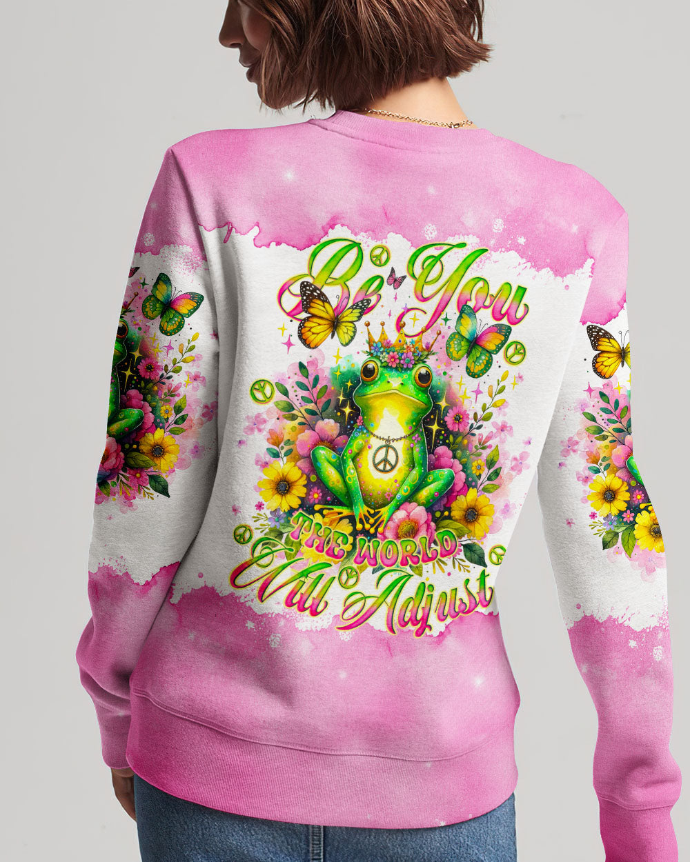 BE YOU THE WORLD WILL ADJUST FROG CROWN ALL OVER PRINT - TLNO2711231