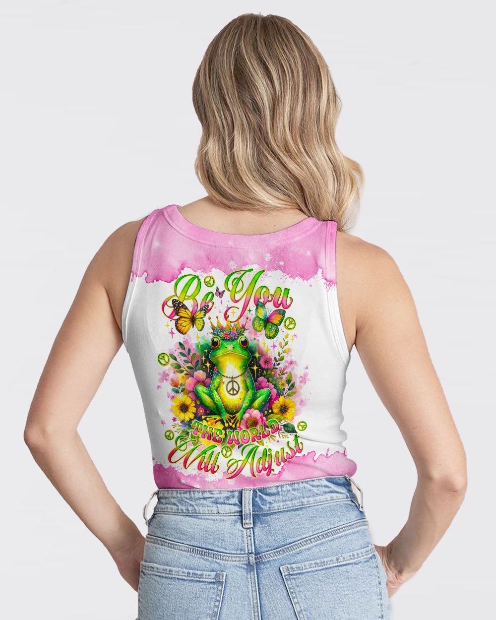 BE YOU THE WORLD WILL ADJUST FROG CROWN ALL OVER PRINT - TLNO2711231