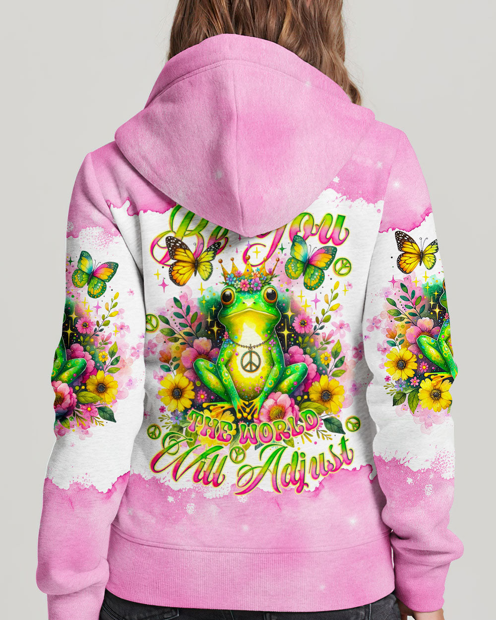 BE YOU THE WORLD WILL ADJUST FROG CROWN ALL OVER PRINT - TLNO2711231