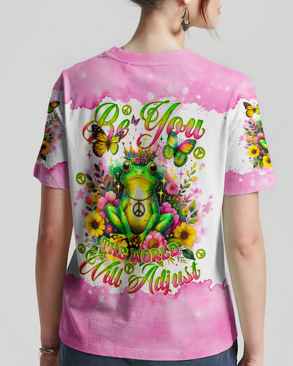 BE YOU THE WORLD WILL ADJUST FROG CROWN ALL OVER PRINT - TLNO2711231