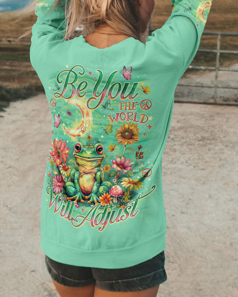 BE YOU THE WORLD WILL ADJUST FROG ALL OVER PRINT  - TLNO2811243