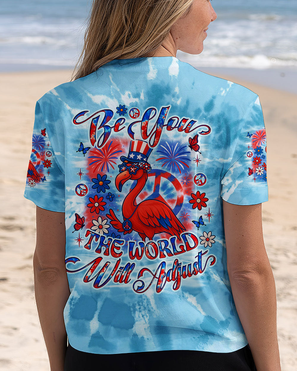 BE YOU THE WORLD WILL ADJUST FLAMINGO  ALL OVER PRINT - TLNO2905251