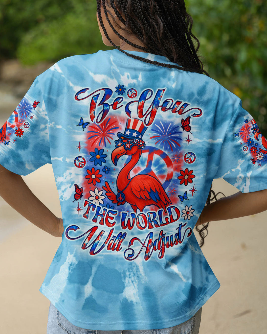 BE YOU THE WORLD WILL ADJUST FLAMINGO  ALL OVER PRINT - TLNO2905251