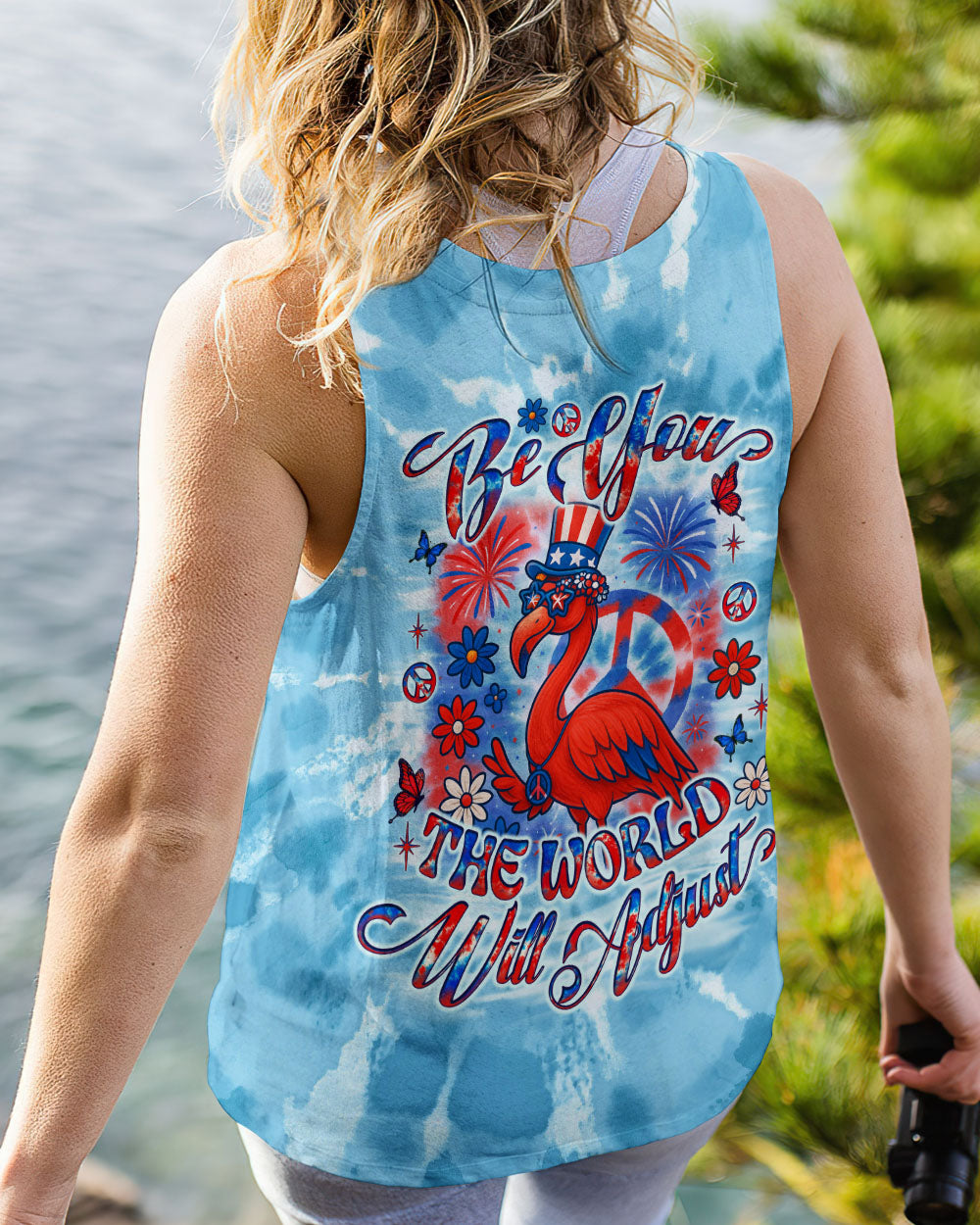 BE YOU THE WORLD WILL ADJUST FLAMINGO  ALL OVER PRINT - TLNO2905251