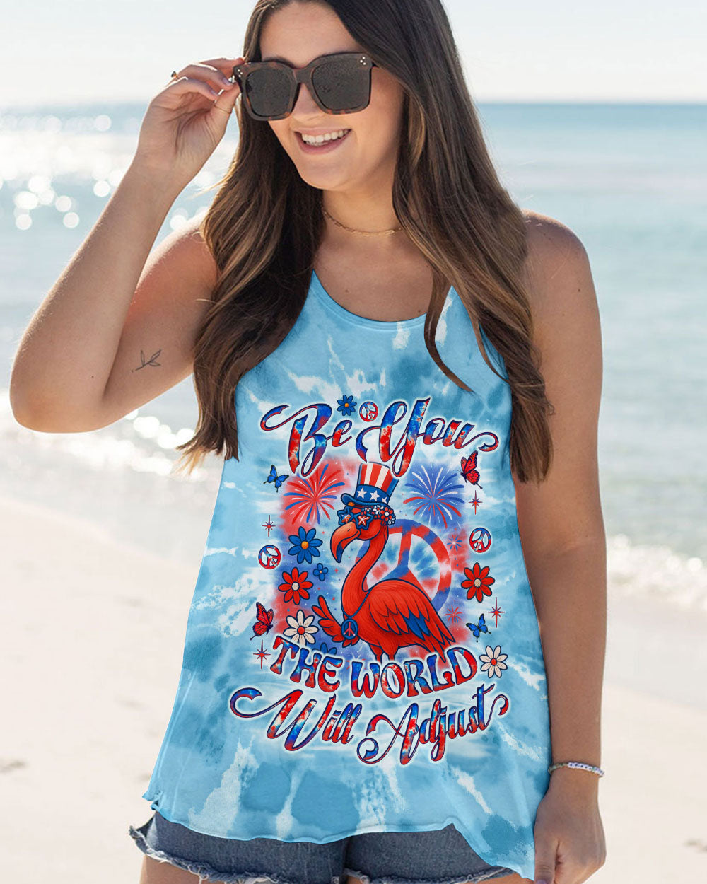 BE YOU THE WORLD WILL ADJUST FLAMINGO  ALL OVER PRINT - TLNO2905251