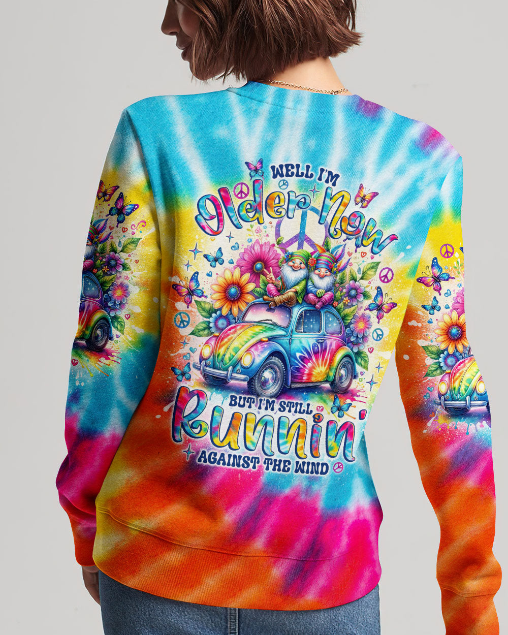 RUNNING AGAINST THE WIND GNOME TIE DYE ALL OVER PRINT - TLNO3101241