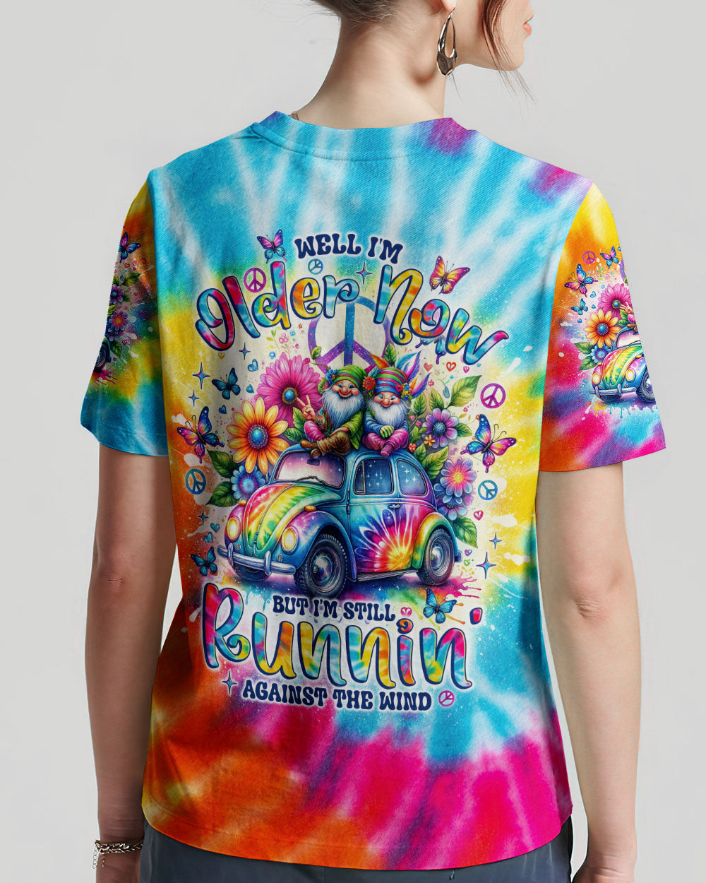 RUNNING AGAINST THE WIND GNOME TIE DYE ALL OVER PRINT - TLNO3101241