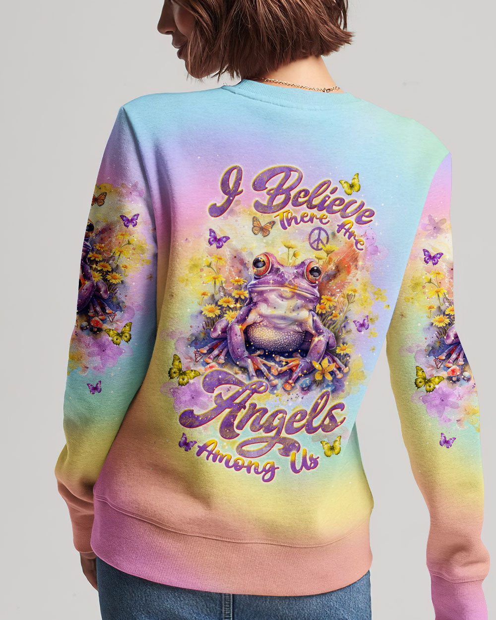 I BELIEVE THERE ARE ANGELS AMONG US FROG WINGS ALL OVER PRINT - TLNT0103244
