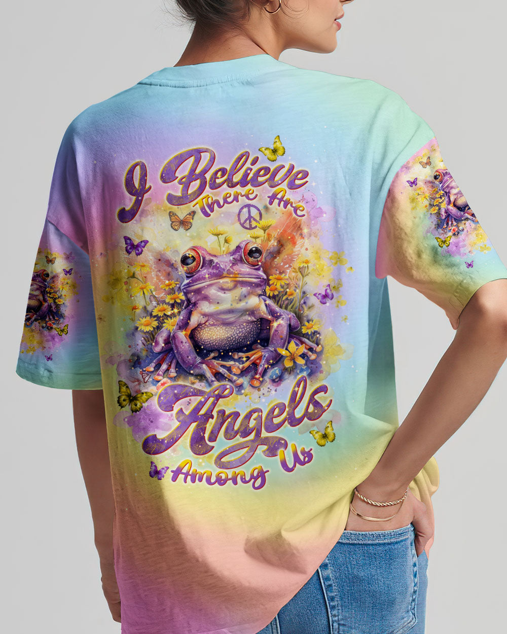 I BELIEVE THERE ARE ANGELS AMONG US FROG WINGS ALL OVER PRINT - TLNT0103244