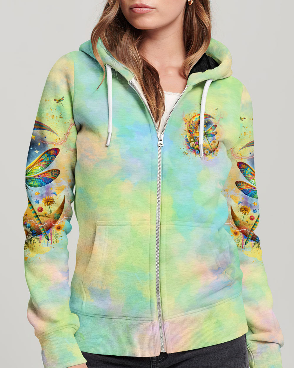 I AM THE STORM DRAGONFLY CRESCENT MOON FLORAL ALL OVER PRINT - TLNT0112232