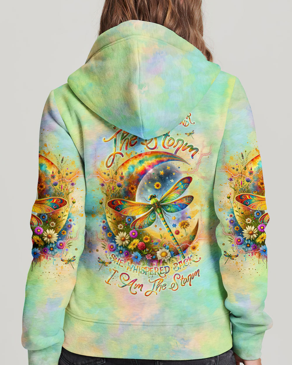 I AM THE STORM DRAGONFLY CRESCENT MOON FLORAL ALL OVER PRINT - TLNT0112232