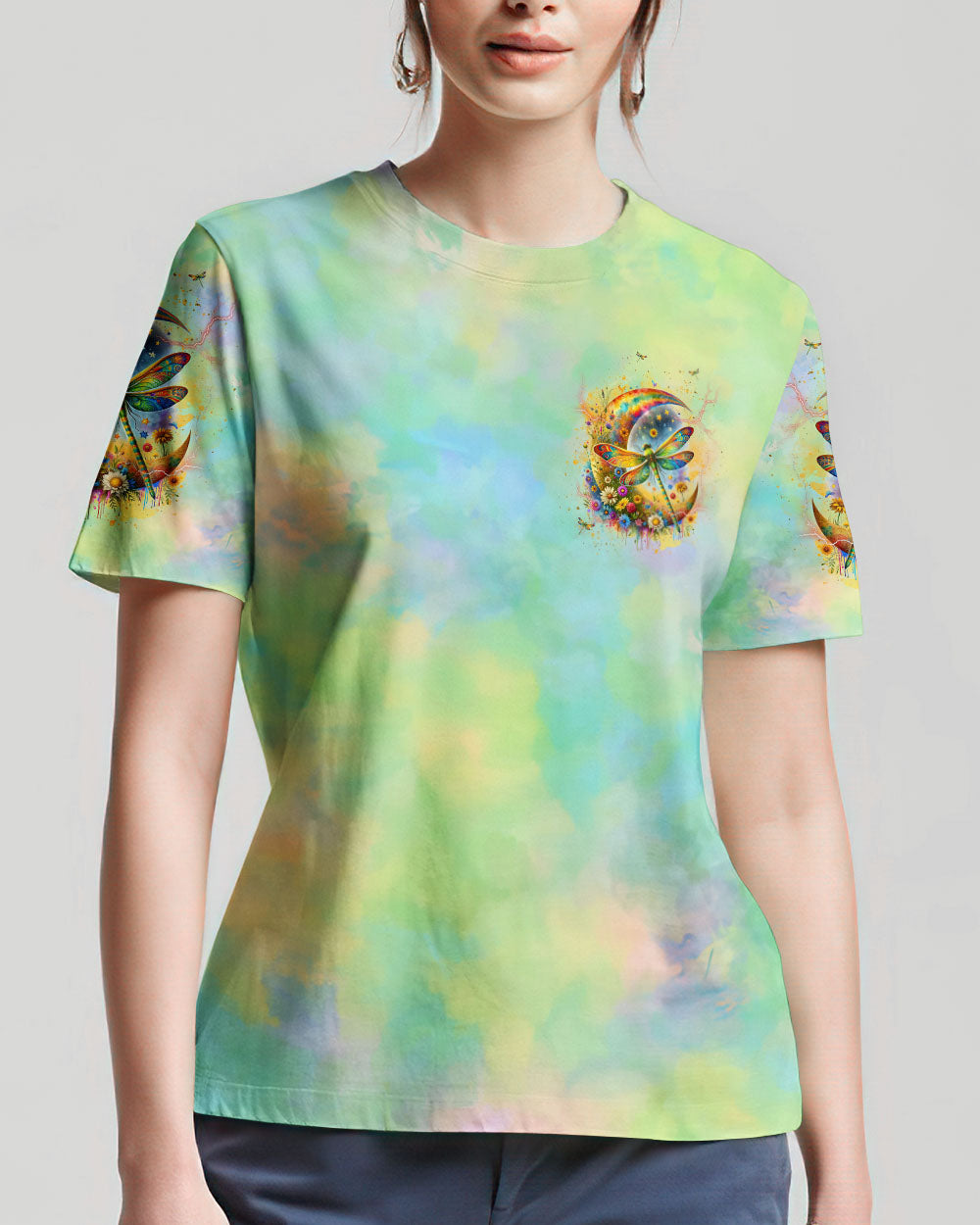 I AM THE STORM DRAGONFLY CRESCENT MOON FLORAL ALL OVER PRINT - TLNT0112232