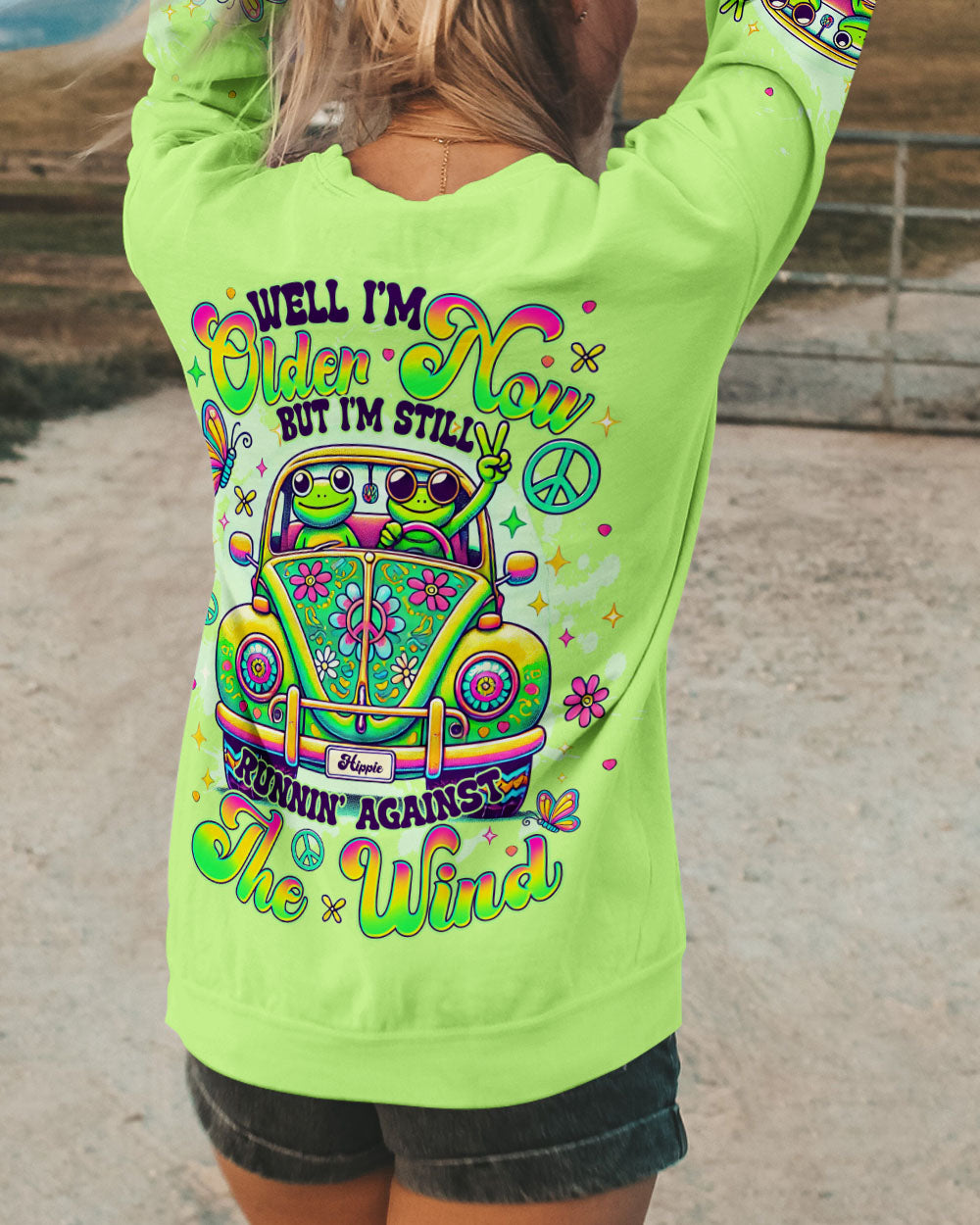 RUNNING AGAINST THE WIND FROG CAR ALL OVER PRINT - TLNT0210243