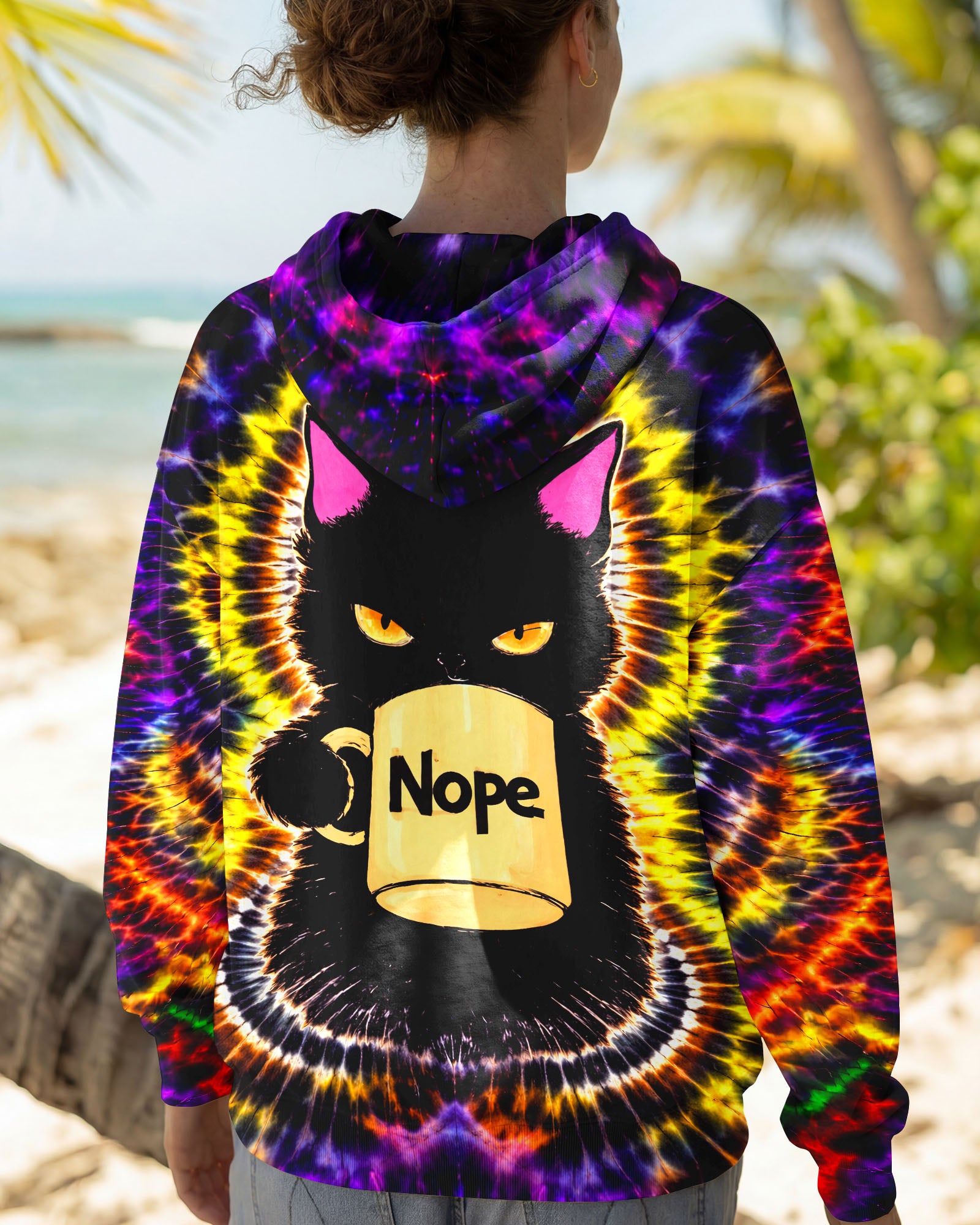 NOPE BLACK CAT SWIRL ALL OVER PRINT   - TLNT0303261