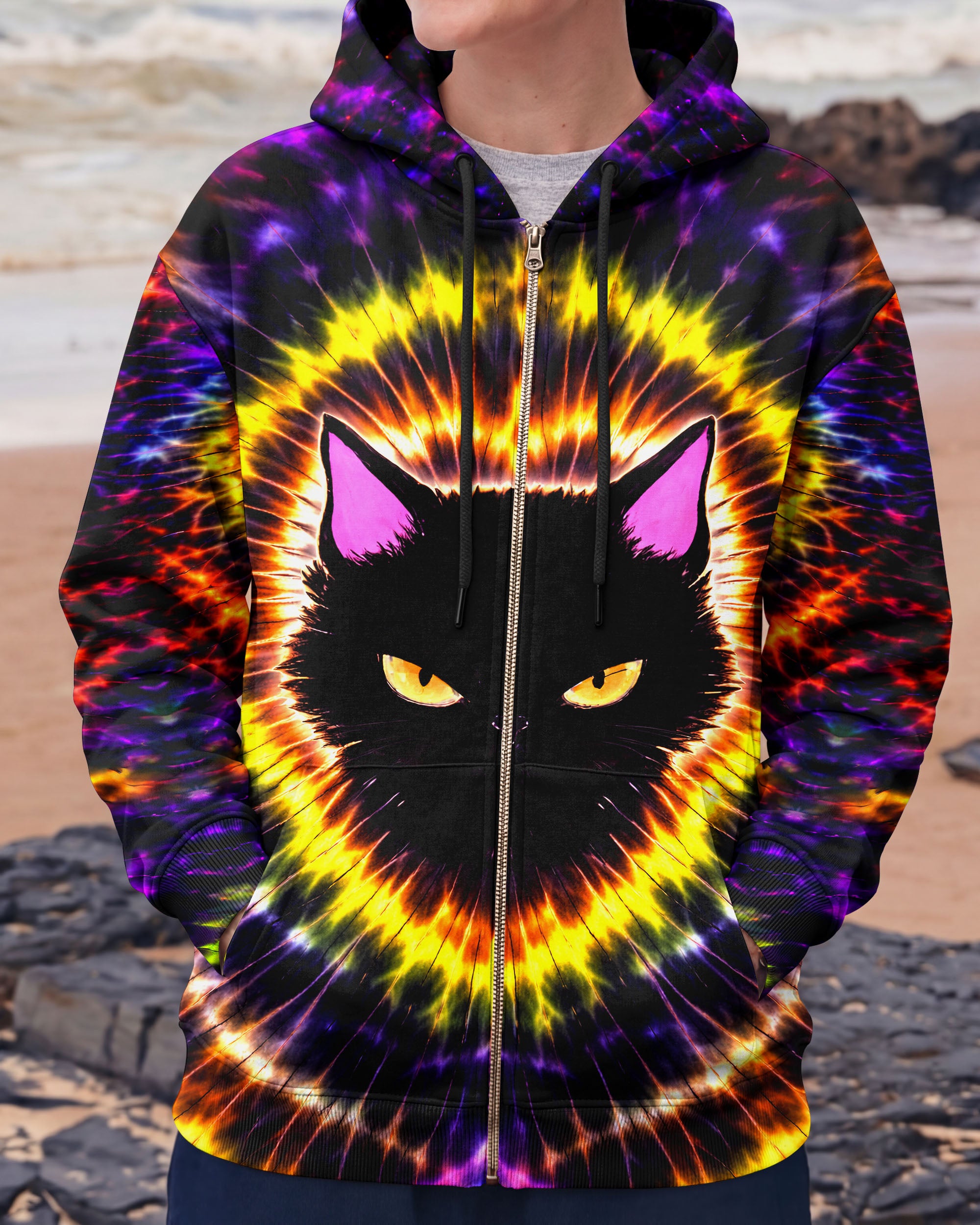 NOPE BLACK CAT SWIRL ALL OVER PRINT   - TLNT0303261