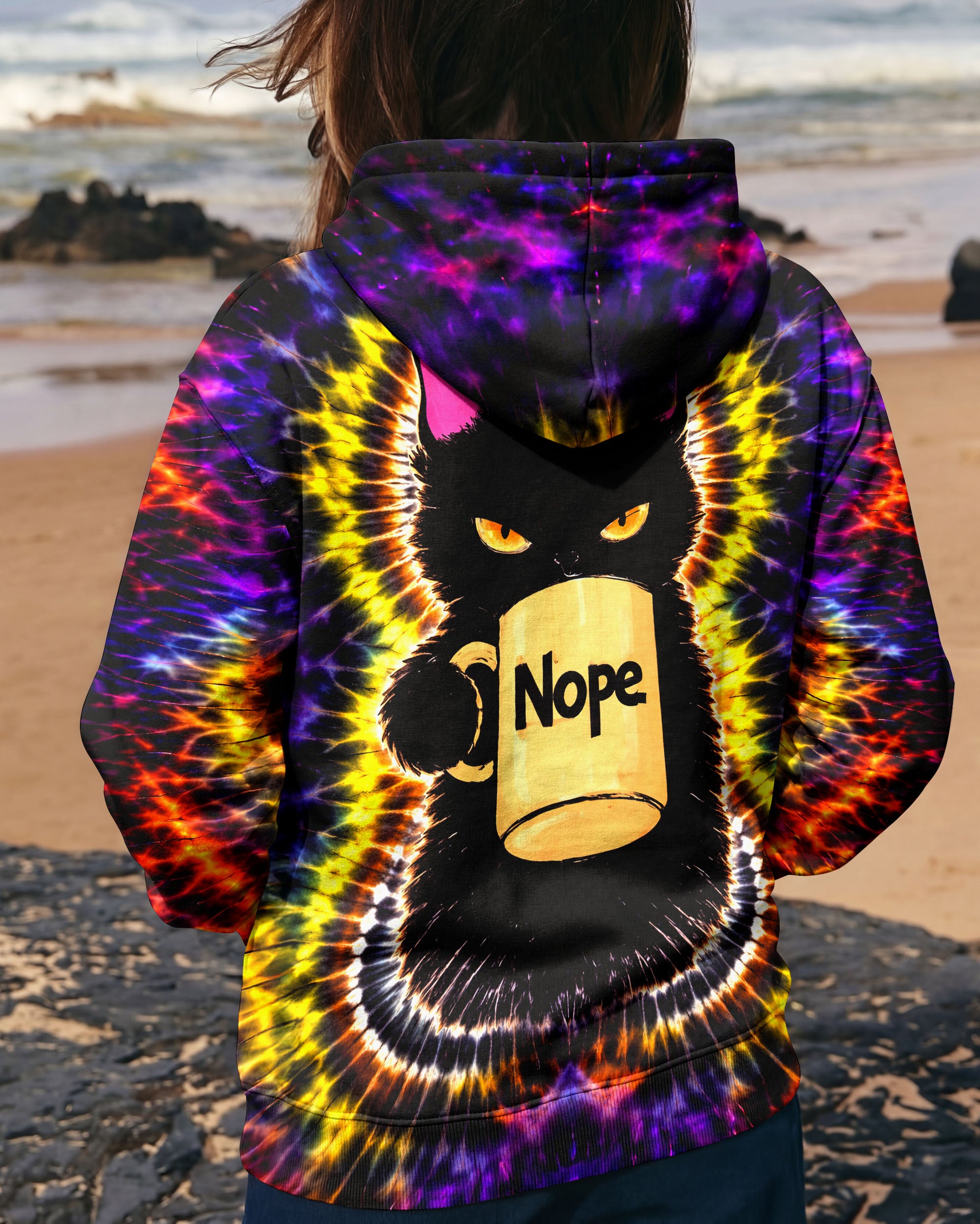 NOPE BLACK CAT SWIRL ALL OVER PRINT   - TLNT0303261
