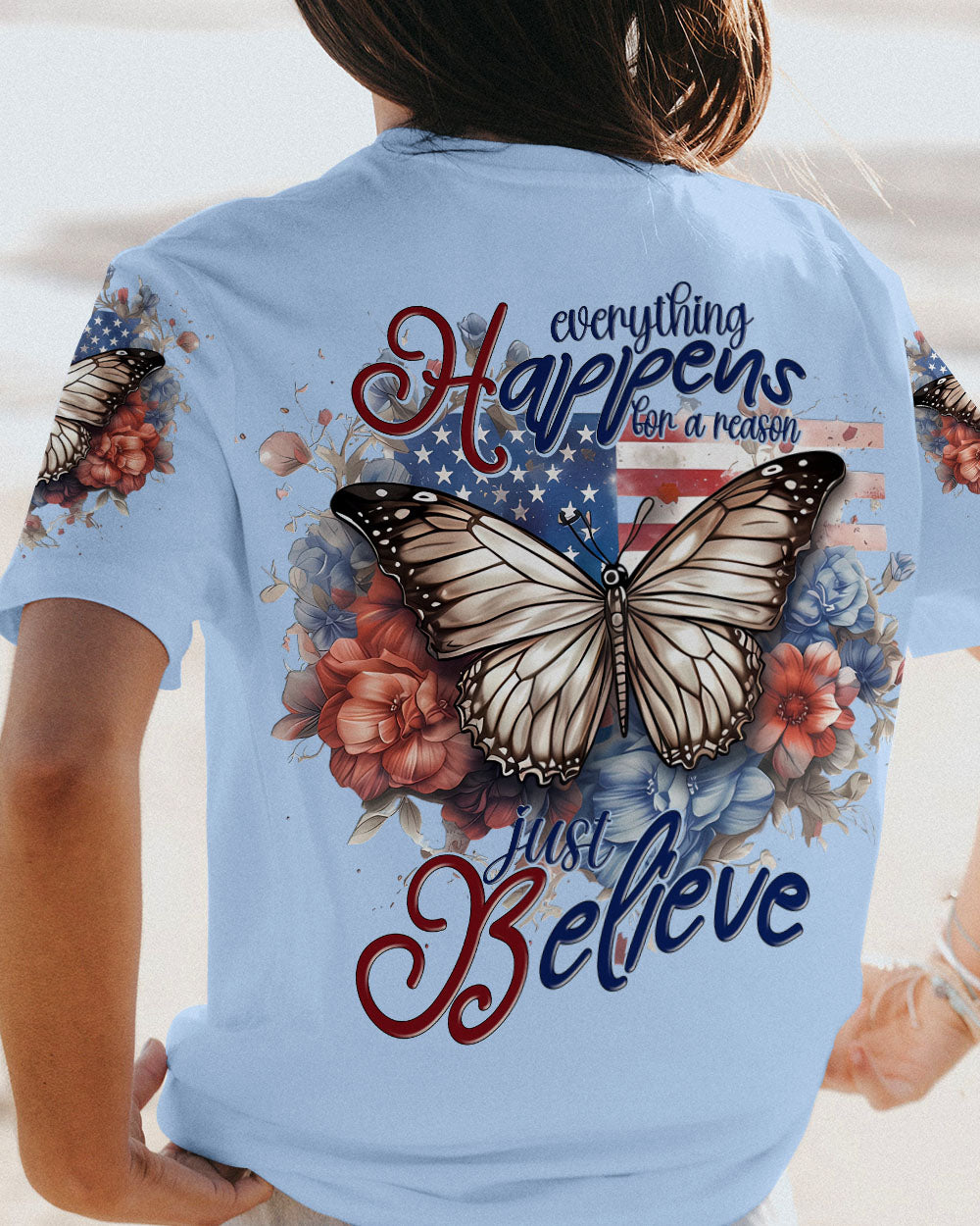 JUST BELIEVE BUTTERFLY FLAG ALL OVER PRINT - TLNT0307231