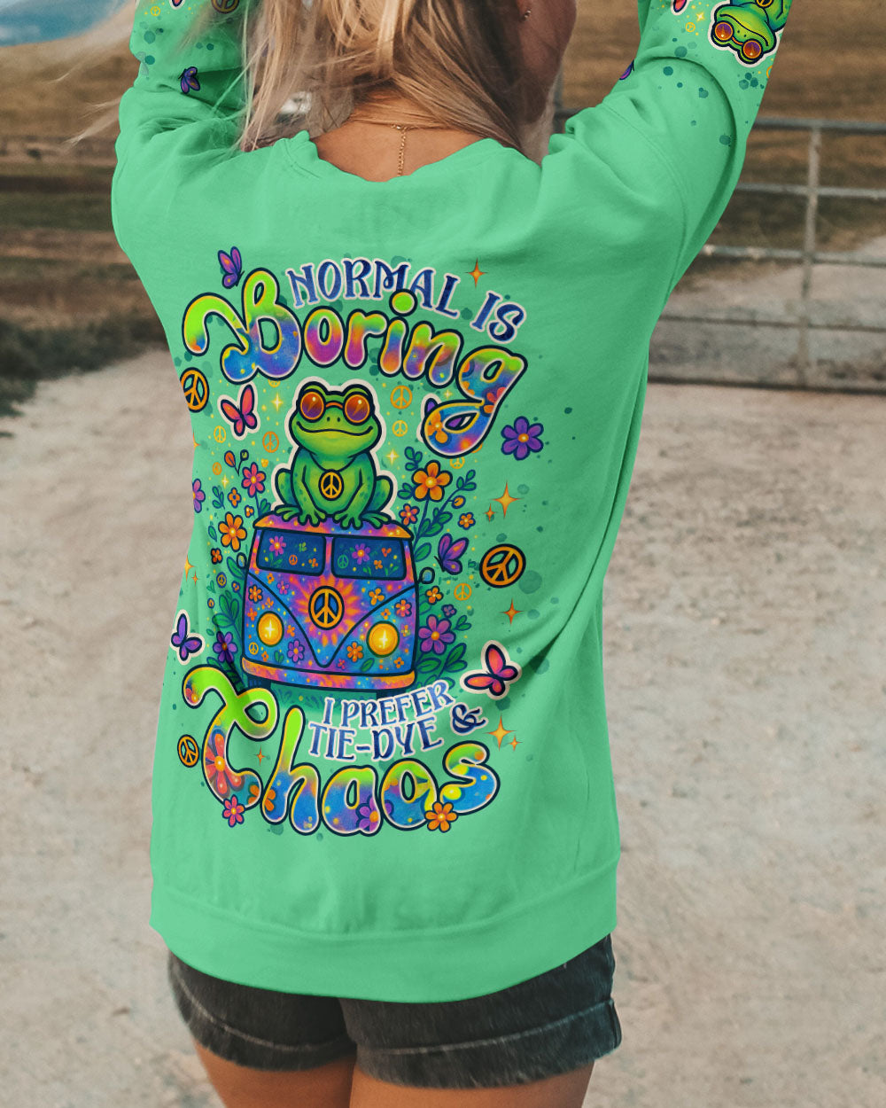 I PREFER TIE DYE AND CHAOS BUS FROG ALL OVER PRINT - TLNT0307253