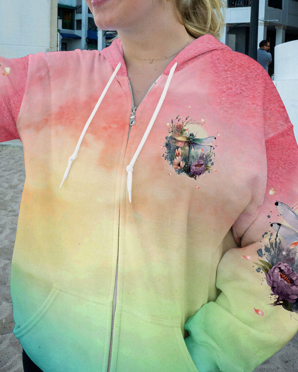 I BELIEVE THERE ARE ANGELS AMONG US DRAGONFLY WATERCOLOR ALL OVER PRINT - TLNT0308232