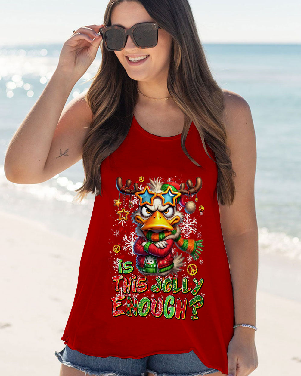 IS THIS JOLLY ENOUGH DUCK CHRISTMAS ALL OVER PRINT - TLNT0310253